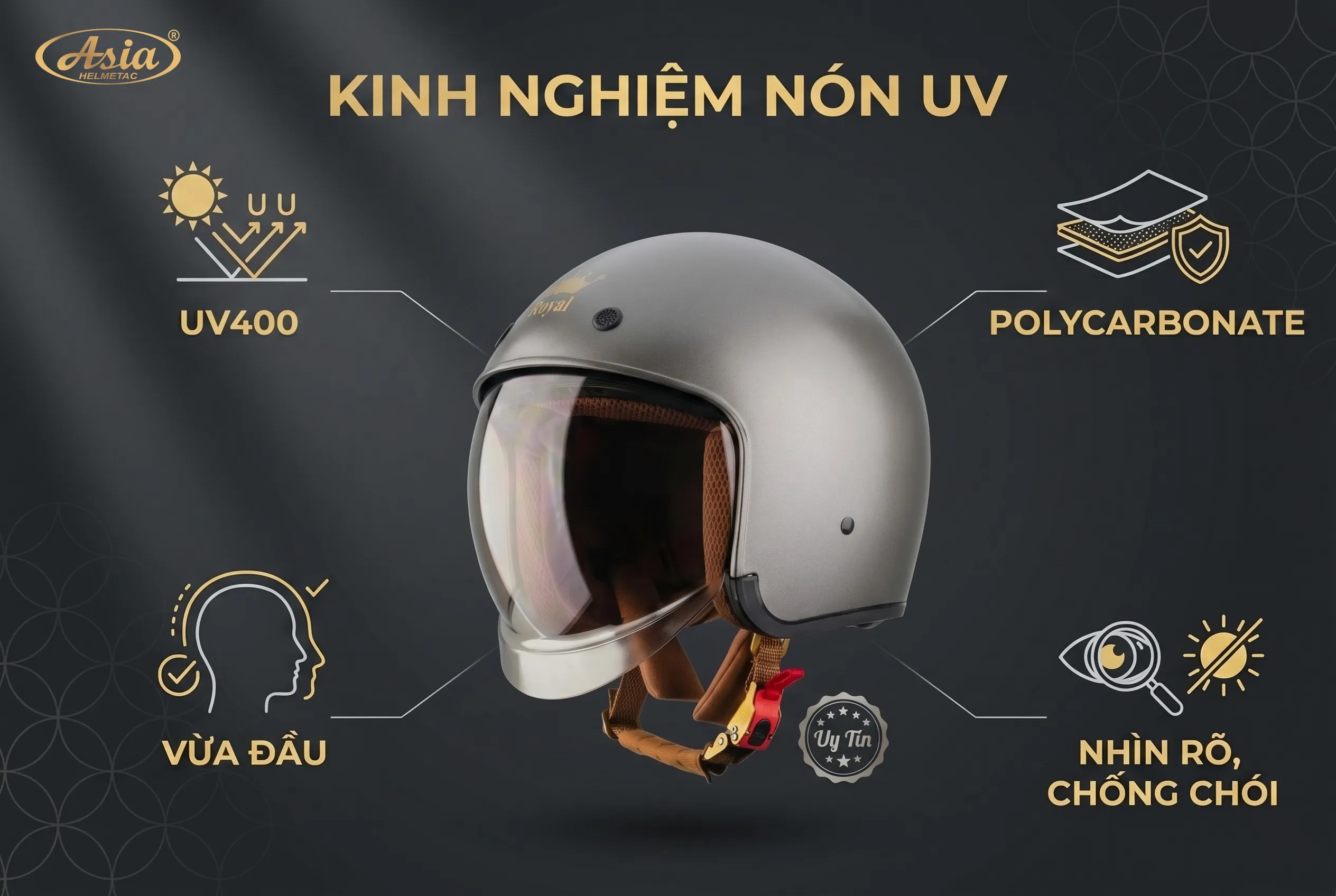 Kinh nghiệm chọn nón bảo hiểm có kính chống tia UV chất lượng
