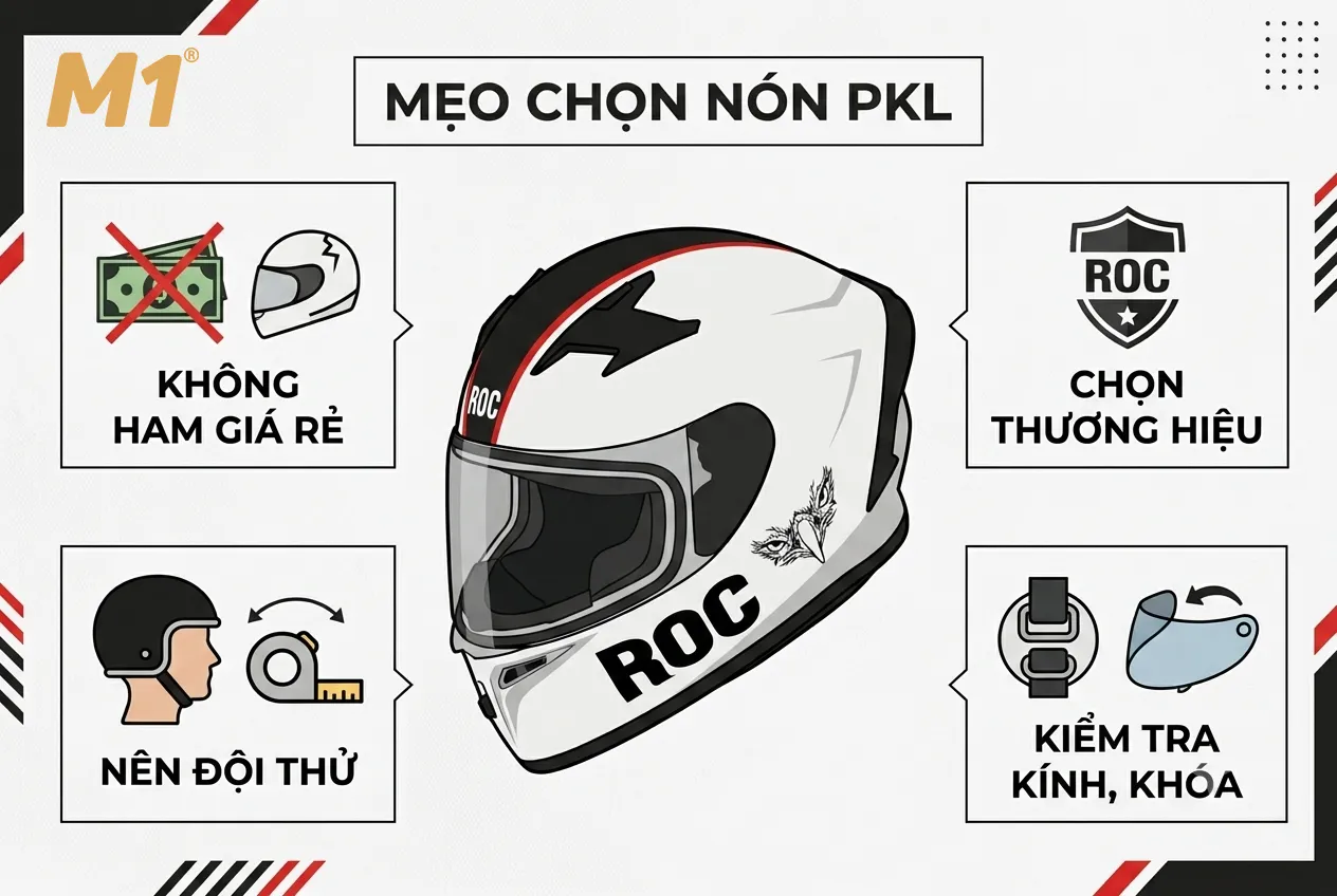 Kinh nghiệm mua nón bảo hiểm PKL chính hãng