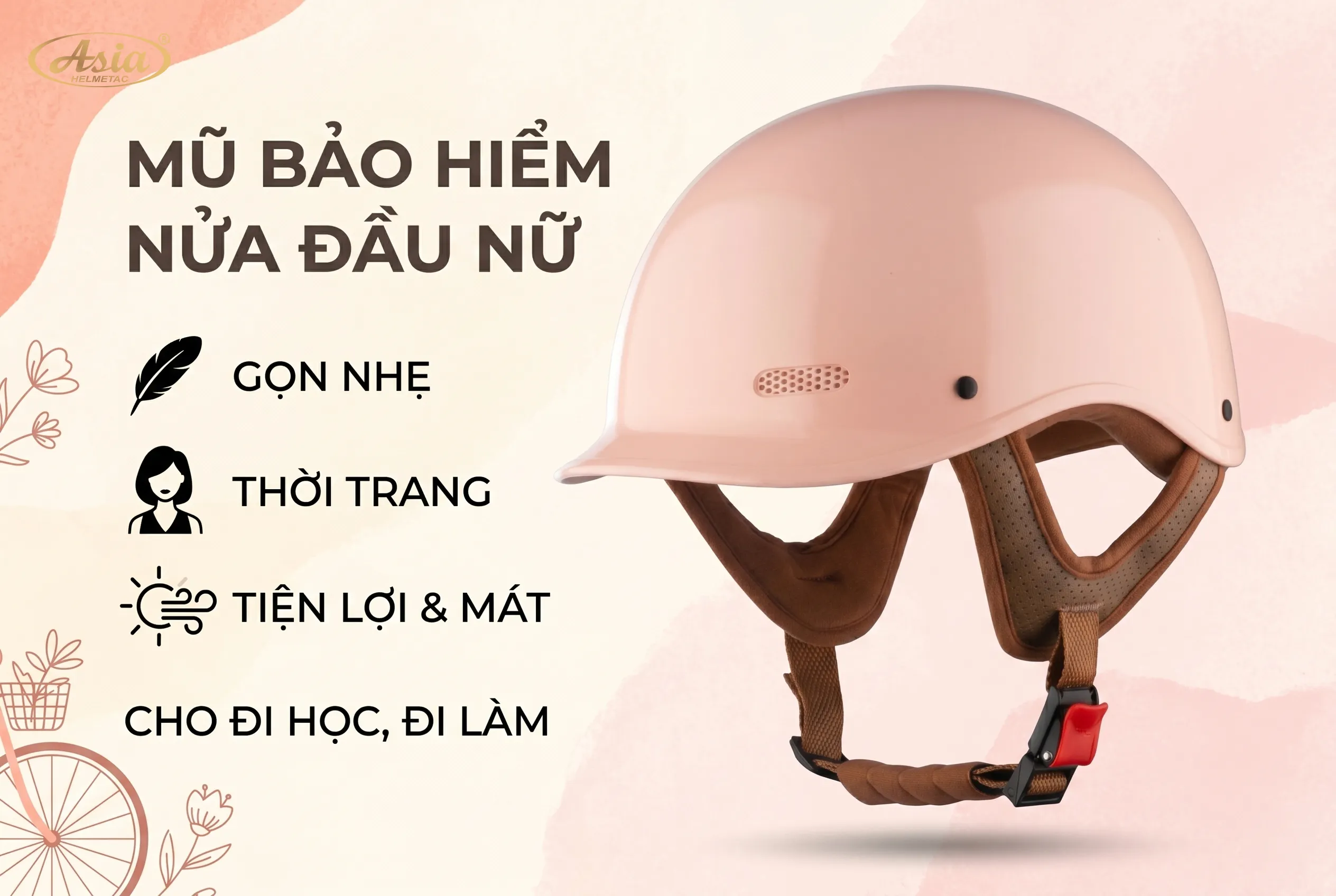 Mũ bảo hiểm nửa đầu nữ là gì?