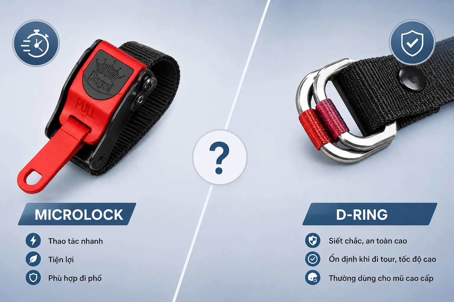 So sánh khóa microlock và D-ring loại nào phù hợp hơn?