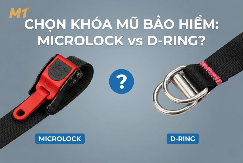 Nên chọn khóa microlock hay d-ring khi mua mũ bảo hiểm