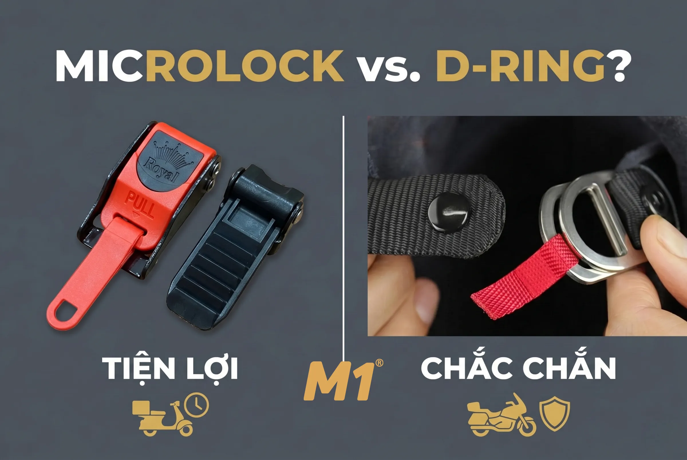 Nên chọn khóa microlock hay d-ring khi mua mũ bảo hiểm