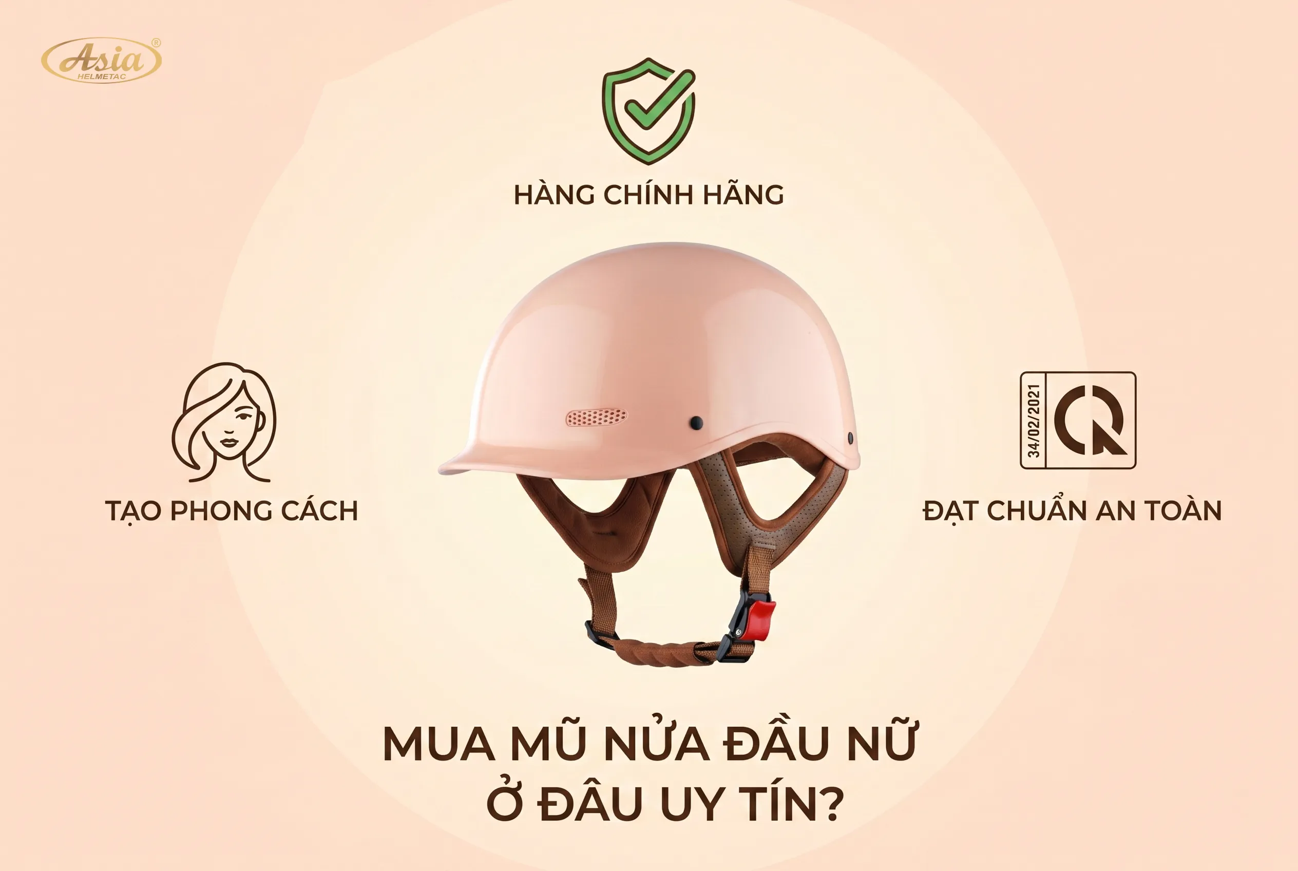 Nên mua mũ bảo hiểm nửa đầu nữ ở đâu