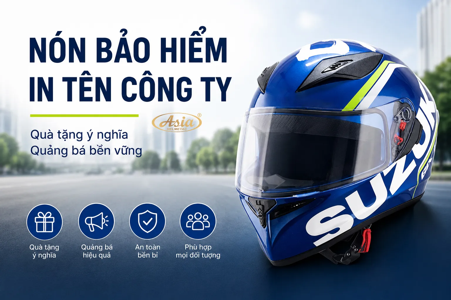 Nón bảo hiểm in tên công ty là gì và vì sao được ưa chuộng