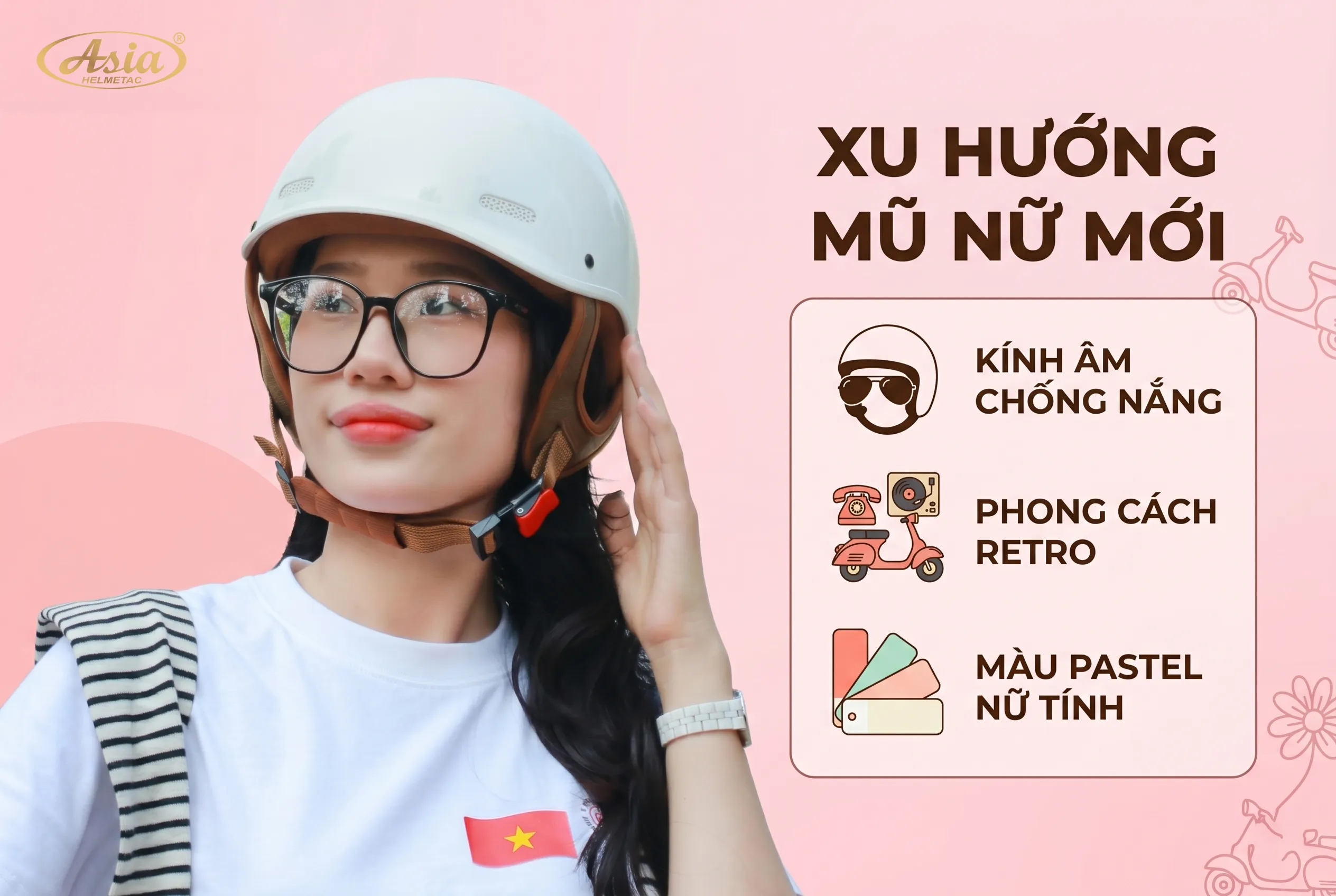 Xu hướng mũ bảo hiểm nữ được yêu thích hiện nay