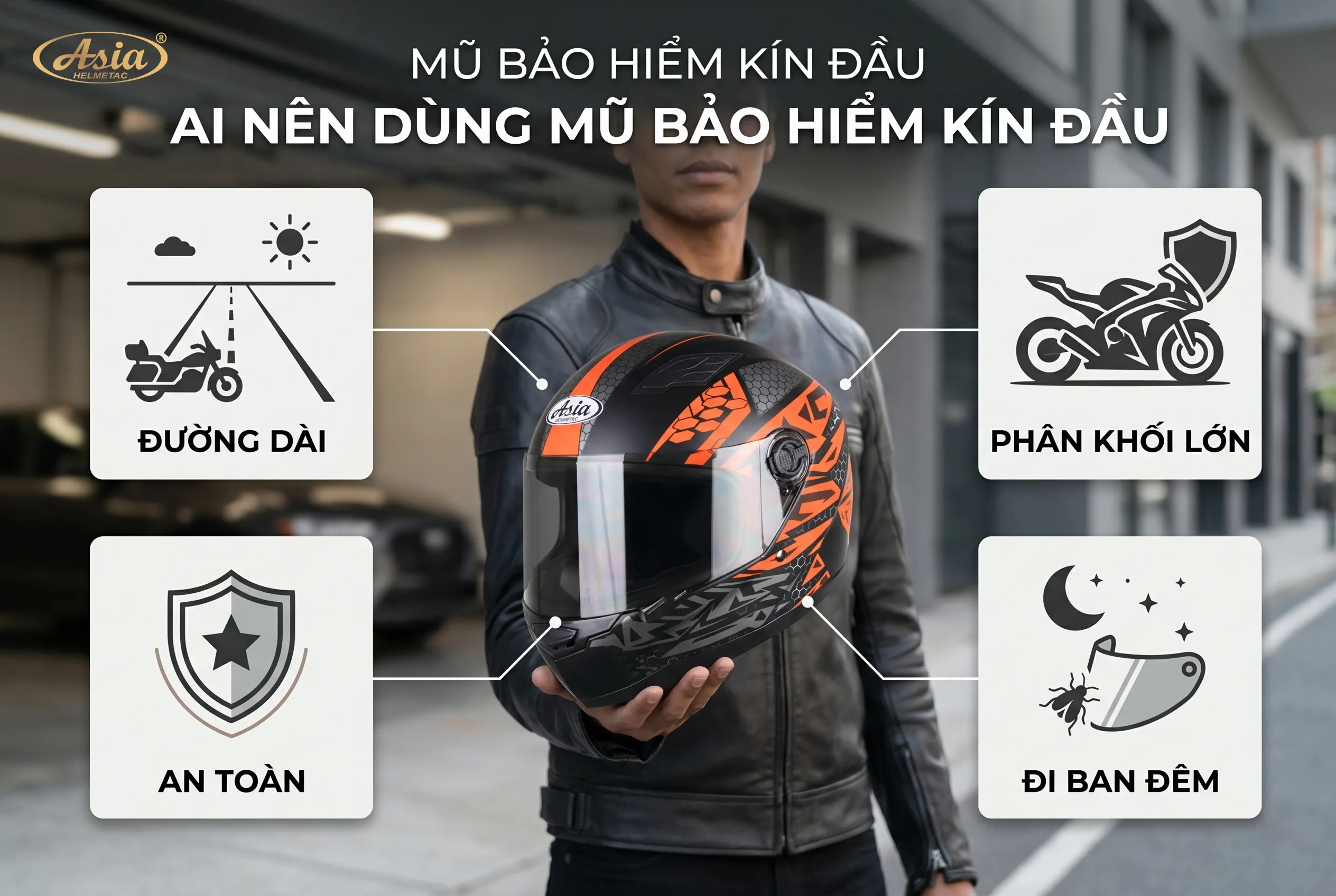Ai nên sử dụng mũ bảo hiểm kín đầu