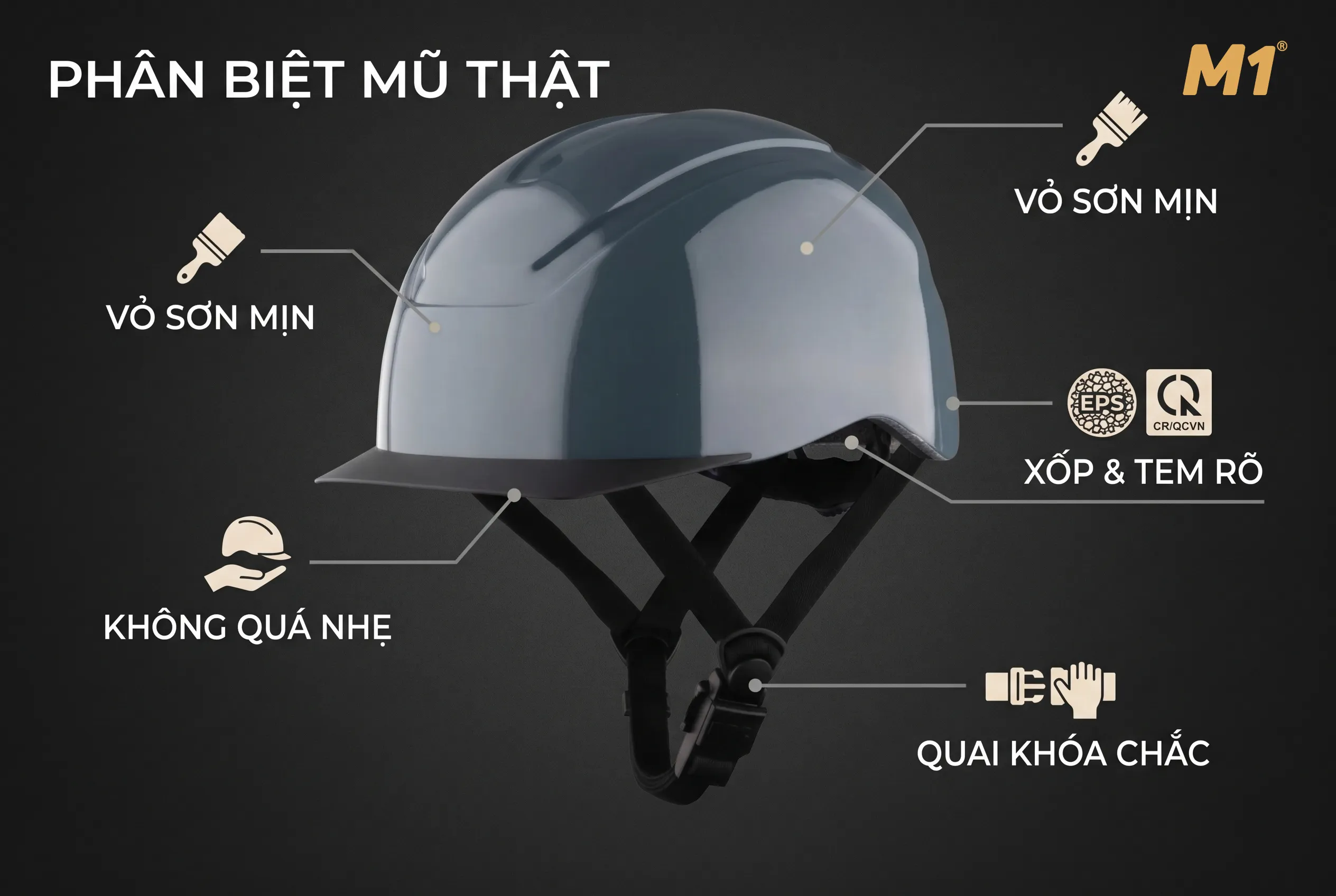 Cách nhận biết mũ bảo hiểm siêu nhẹ thật giả