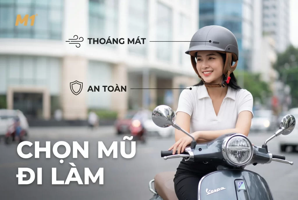 Kinh nghiệm chọn mũ bảo hiểm đi làm hằng ngày thoáng mát và an toàn