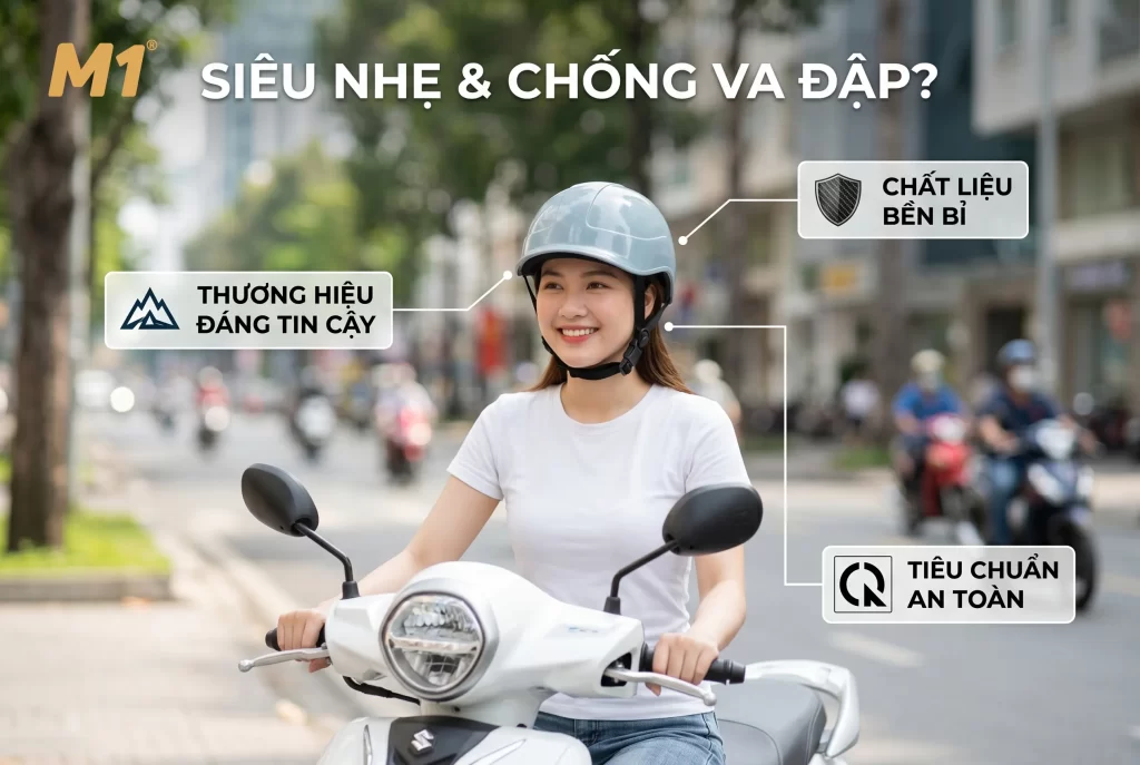 Mũ bảo hiểm siêu nhẹ có chống va đập tốt không