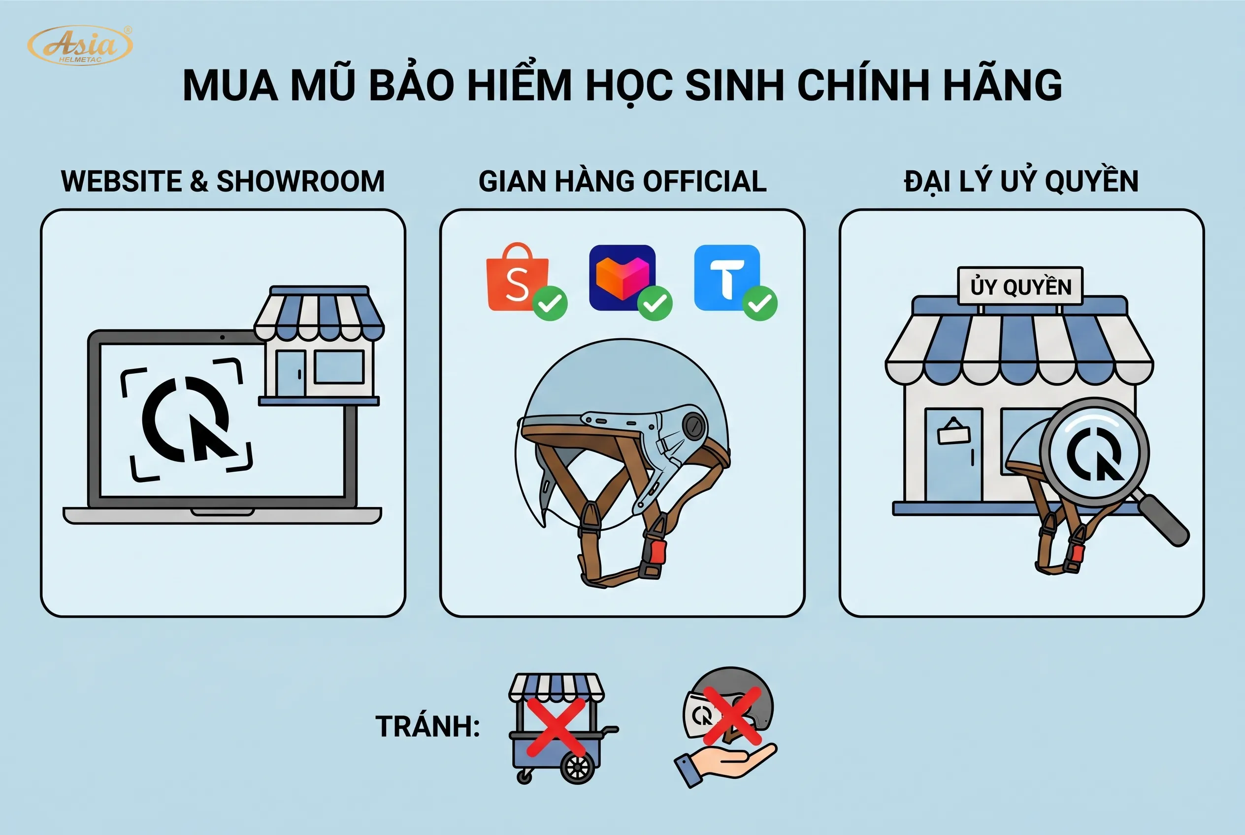 Mua mũ bảo hiểm học sinh ở đâu uy tín, giá tốt