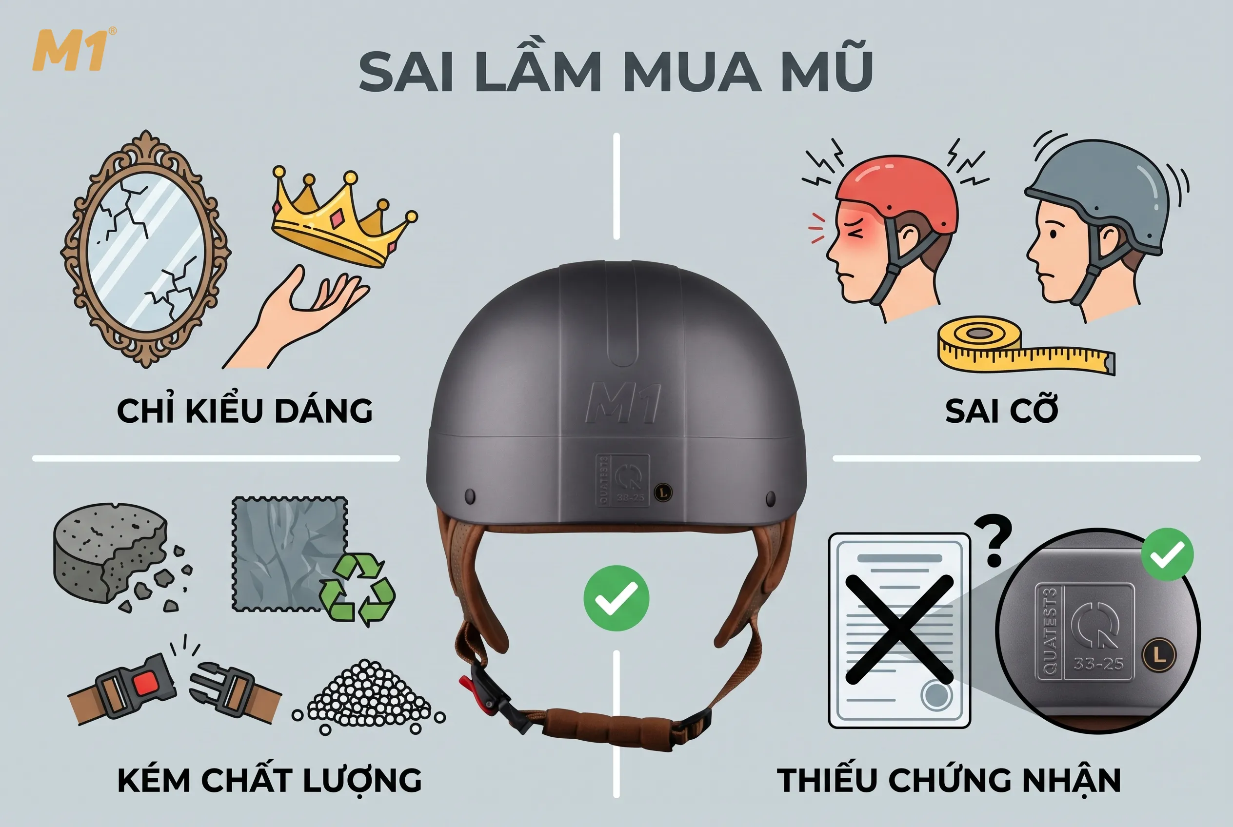 Những sai lầm thường gặp khi mua nón bảo hiểm đi phố