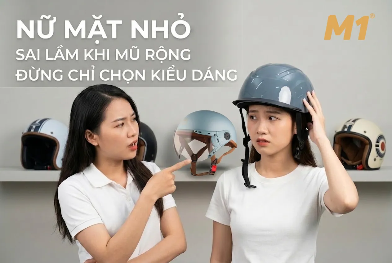 Sai lầm thường gặp khi mua mũ bảo hiểm cho nữ mặt nhỏ