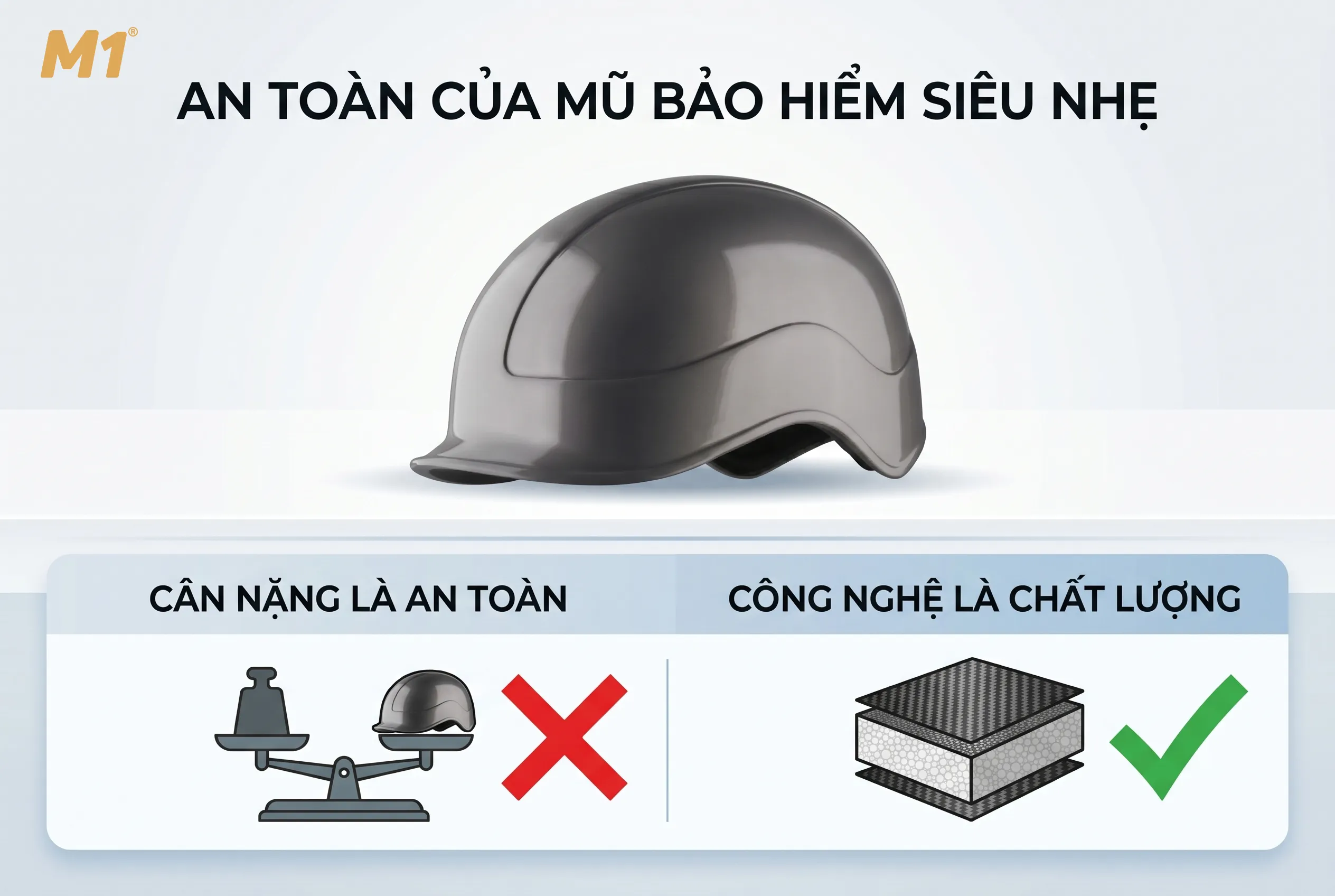 Vì sao nhiều người lo ngại mũ bảo hiểm siêu nhẹ kém an toàn