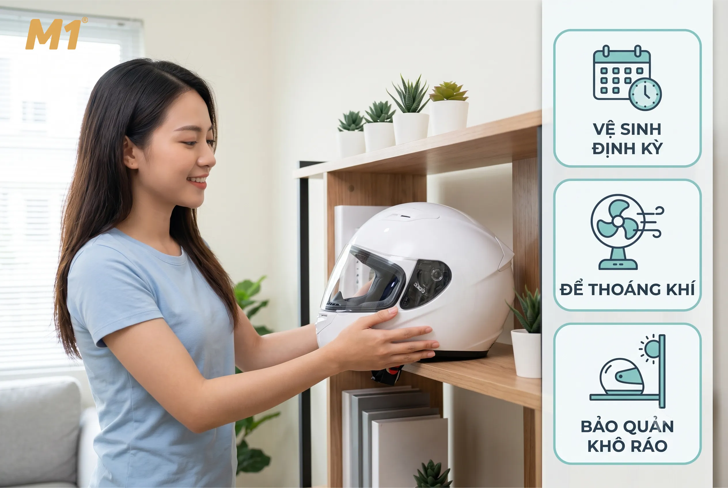 Cách bảo quản để mũ bảo hiểm luôn sạch và không có mùi