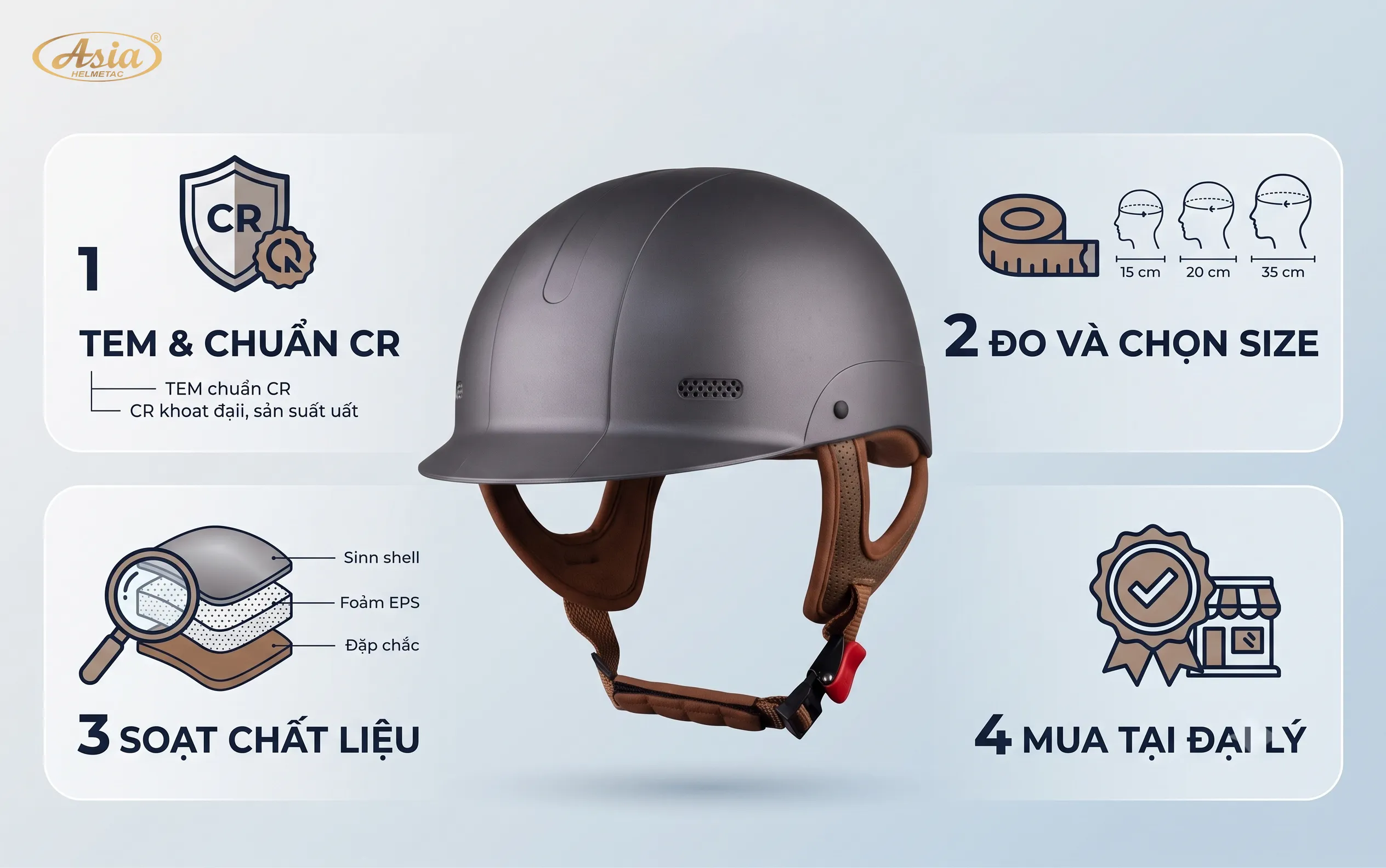 Cách chọn mũ bảo hiểm siêu nhẹ cao cấp chính hãng
