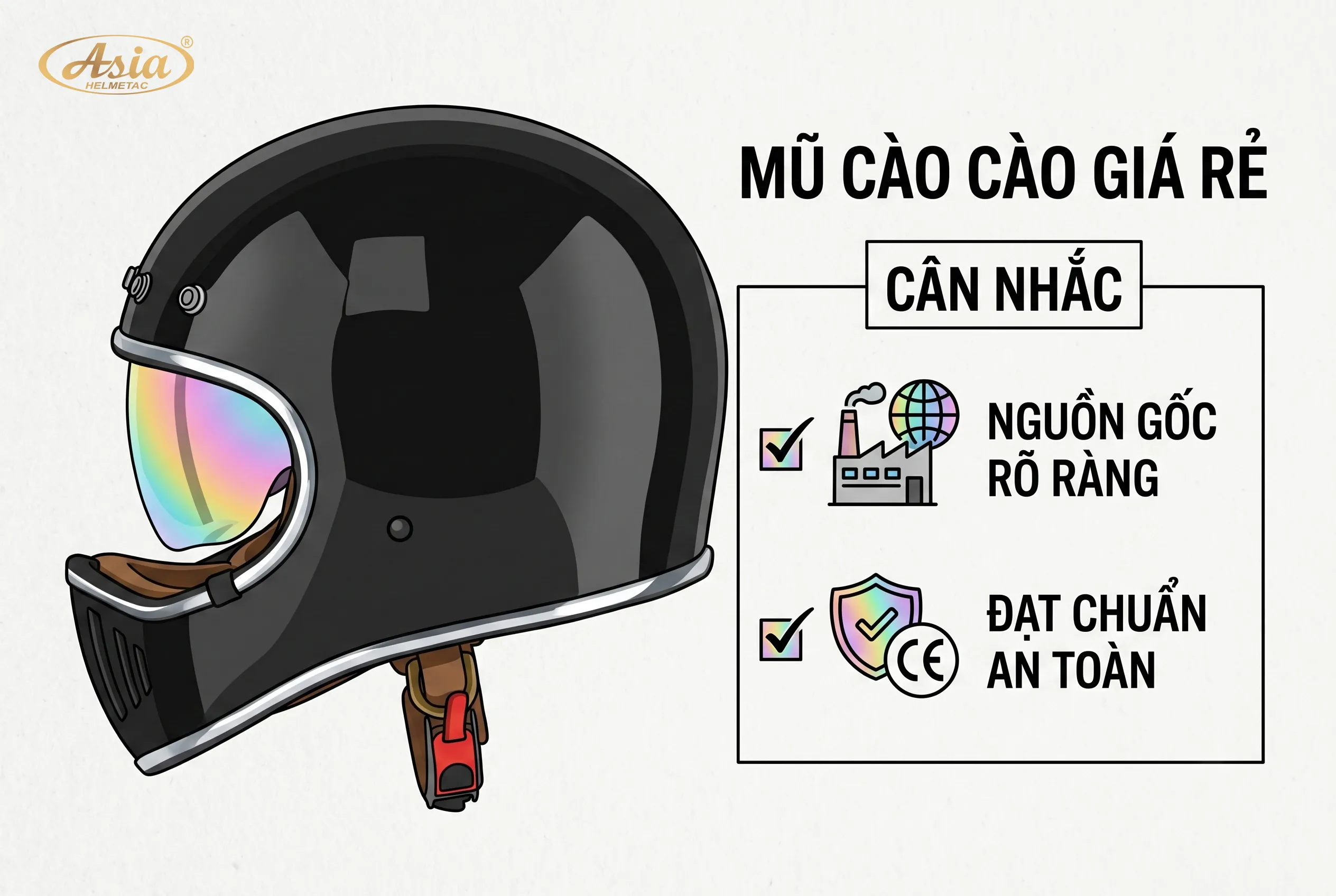 Có nên mua mũ bảo hiểm cào cào giá rẻ