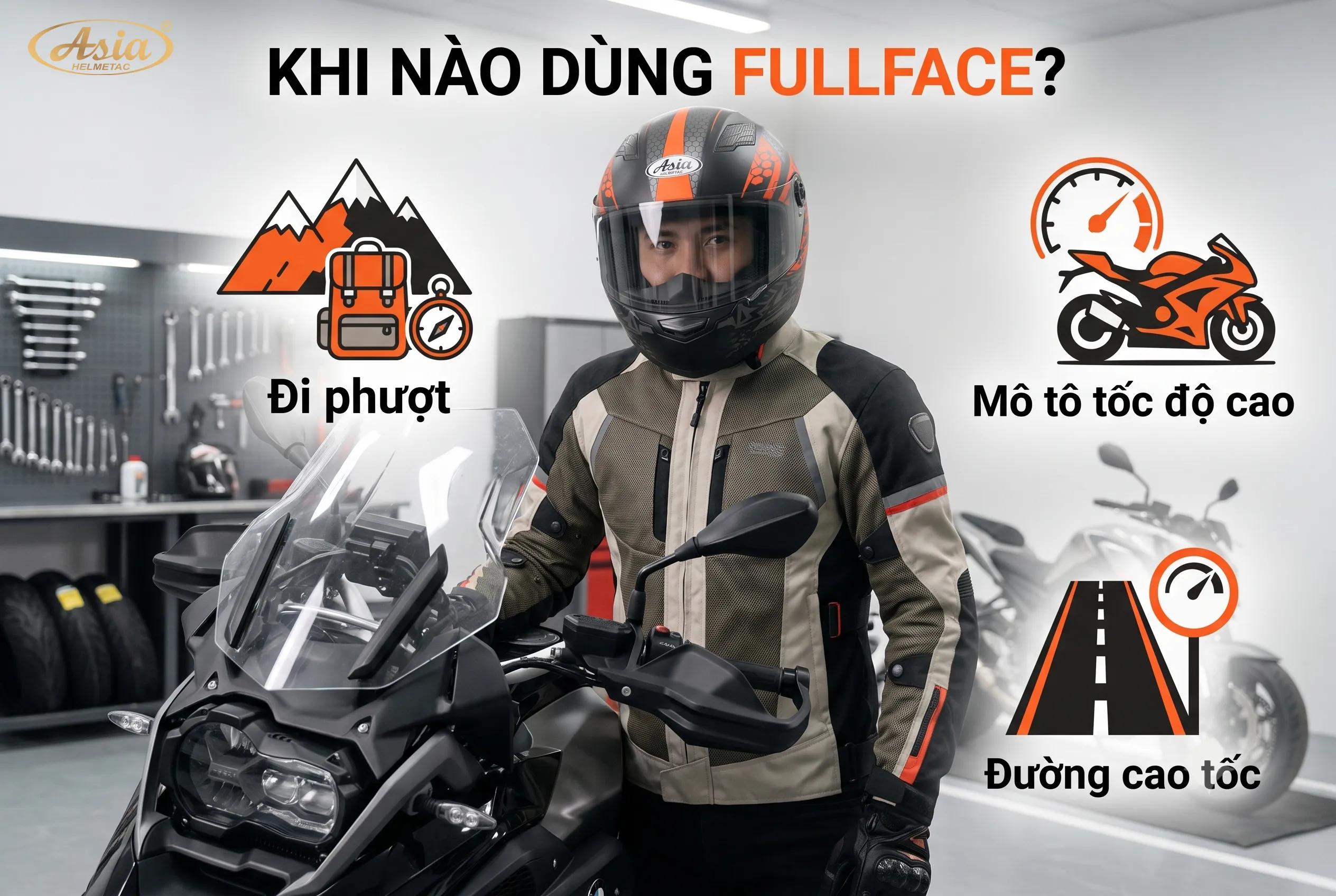 Khi nào nên sử dụng mũ bảo hiểm Fullface?