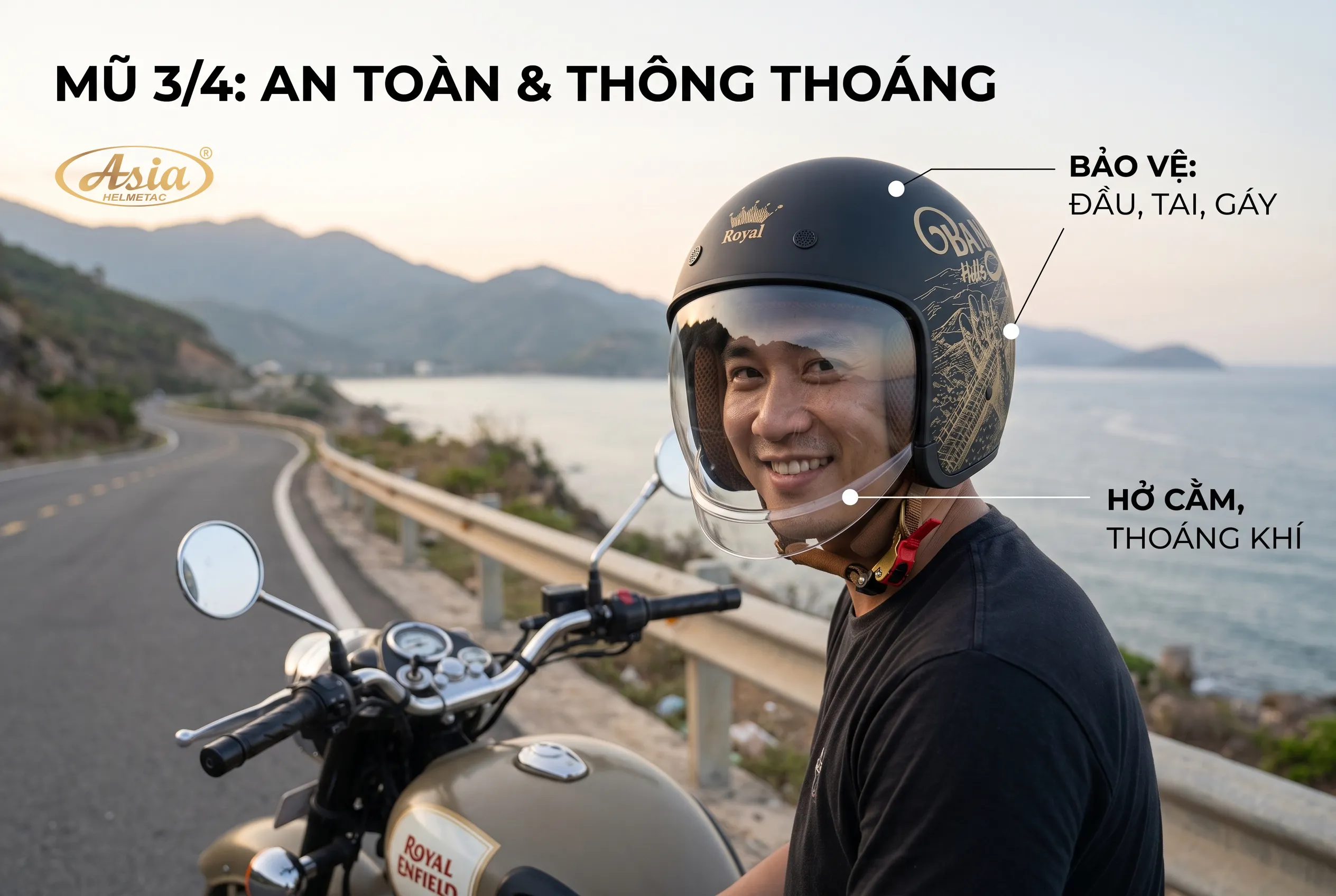 Mũ bảo hiểm 3 4 là gì