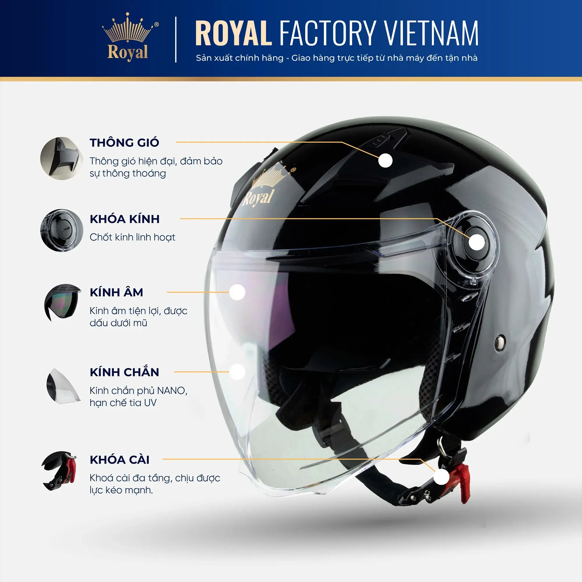 Mũ bảo hiểm Royal M268