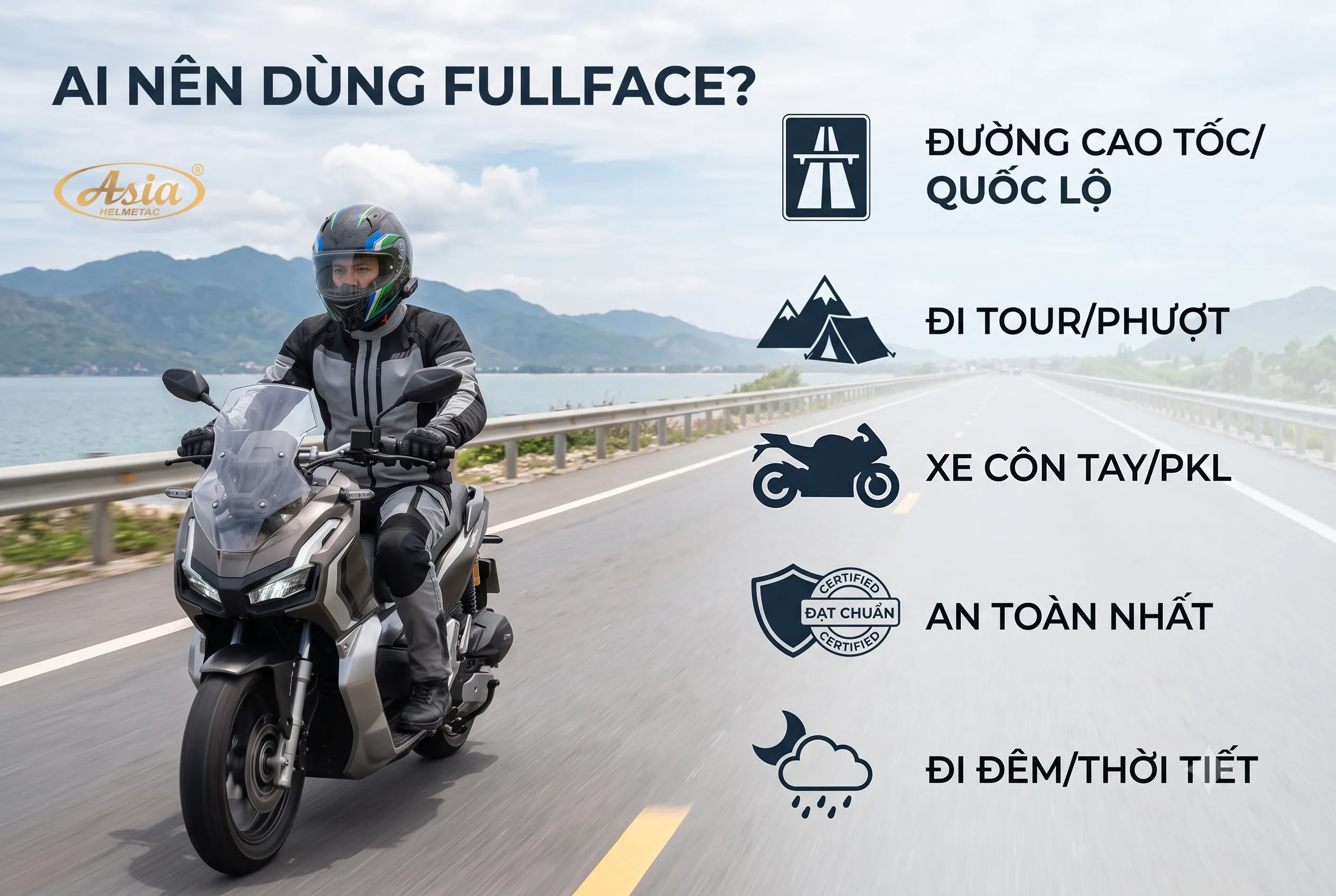 Những ai nên sử dụng mũ bảo hiểm Fullface