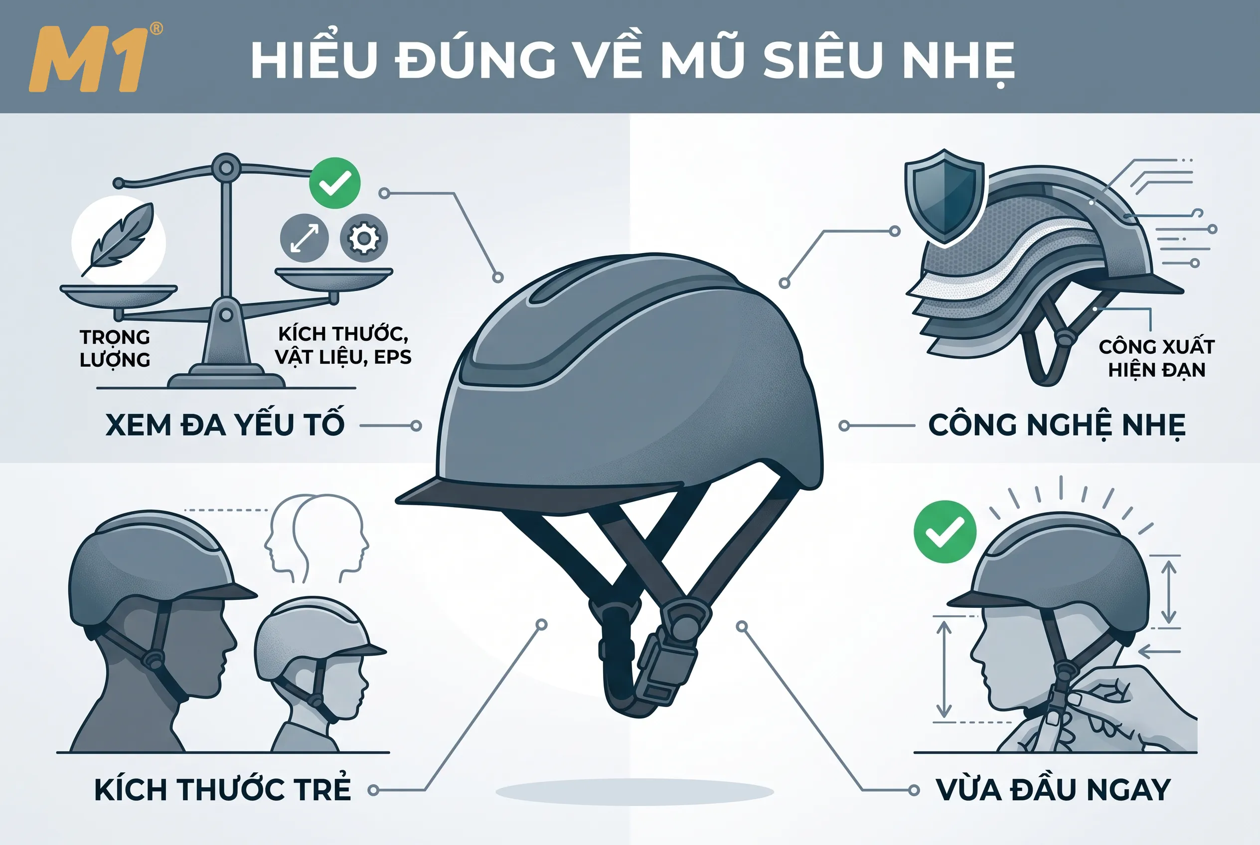Những hiểu lầm thường gặp khi mua mũ bảo hiểm siêu nhẹ