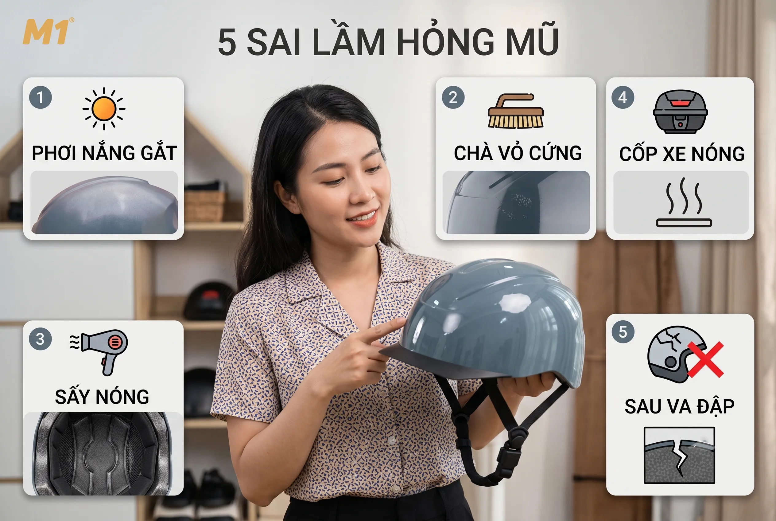 Những sai lầm khiến mũ bảo hiểm siêu nhẹ nhanh hỏng