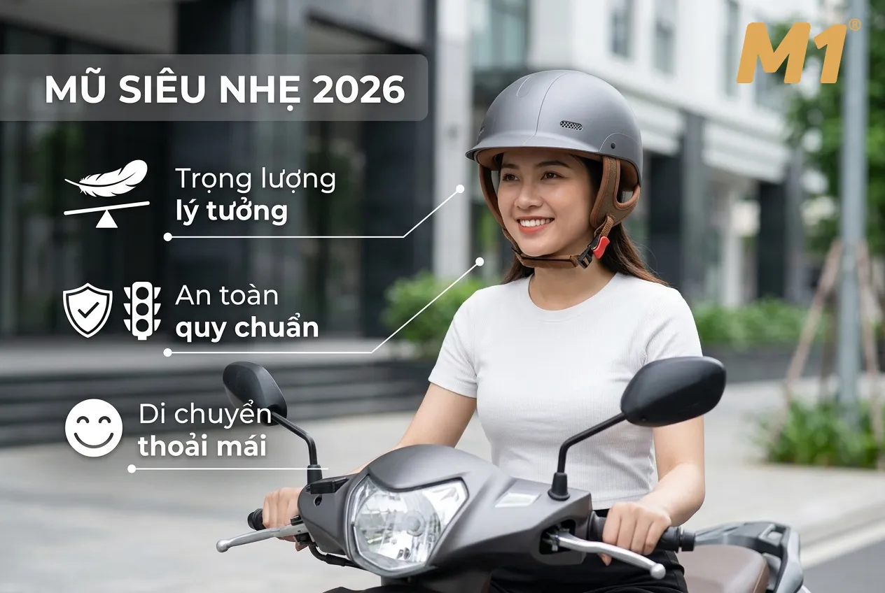 Quy định mũ bảo hiểm siêu nhẹ khi tham gia giao thông năm 2026