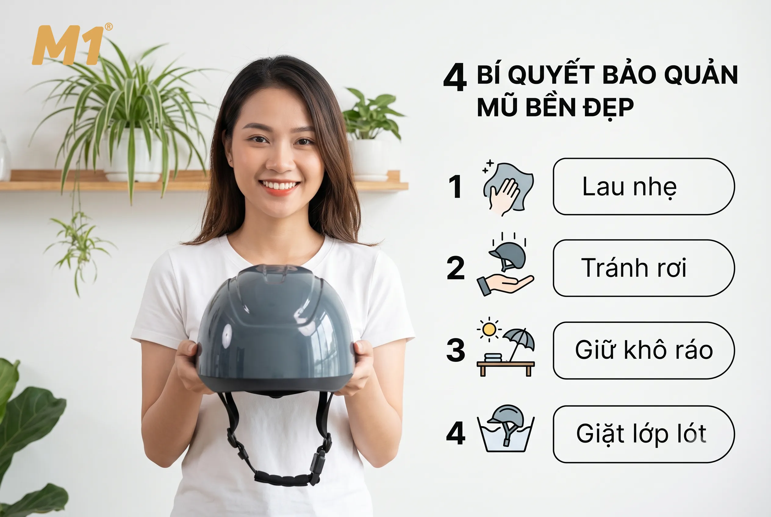 Top 10 cách bảo quản mũ bảo hiểm siêu nhẹ giúp bền đẹp như mới