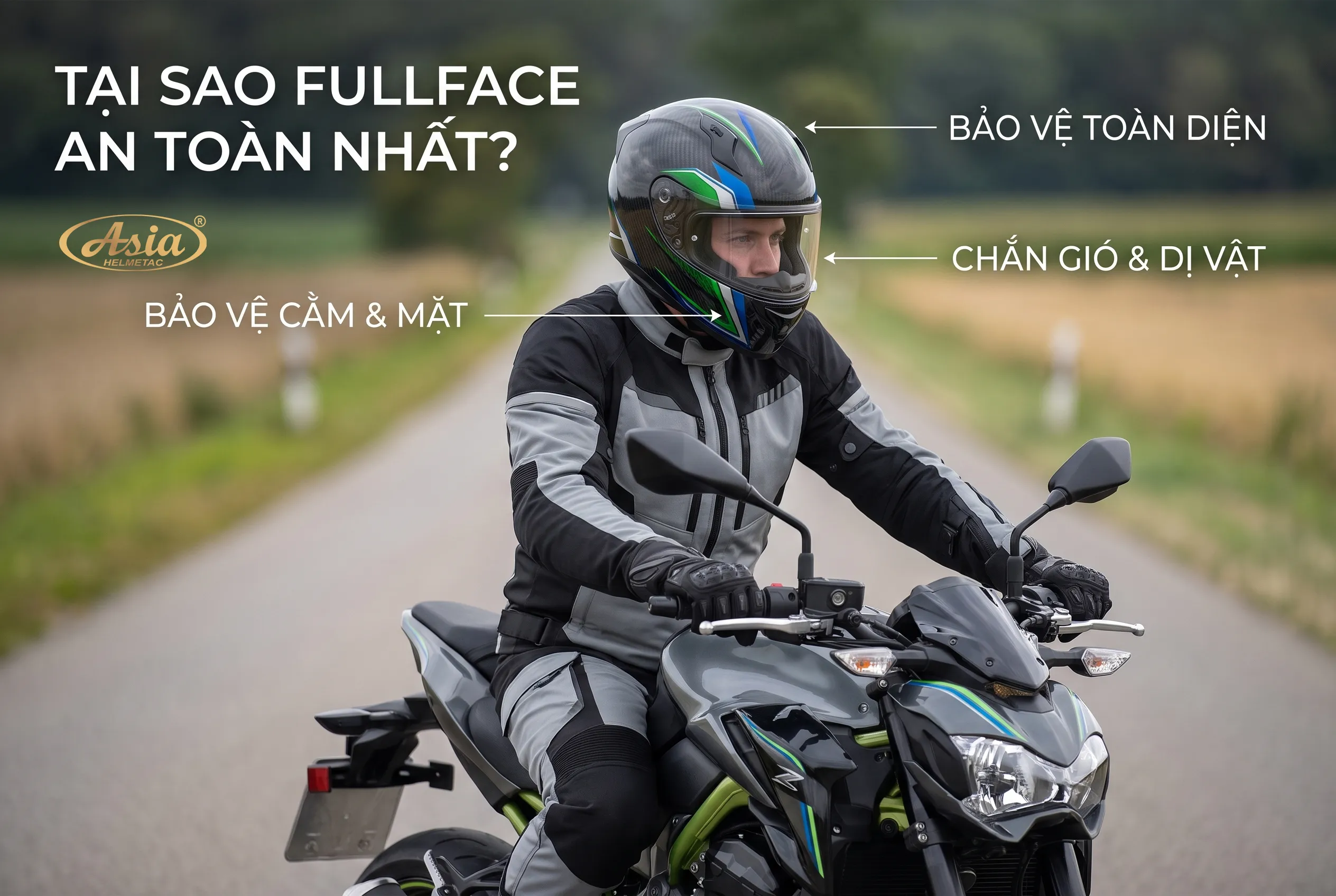 Vì sao mũ bảo hiểm Fullface được đánh giá là an toàn nhất