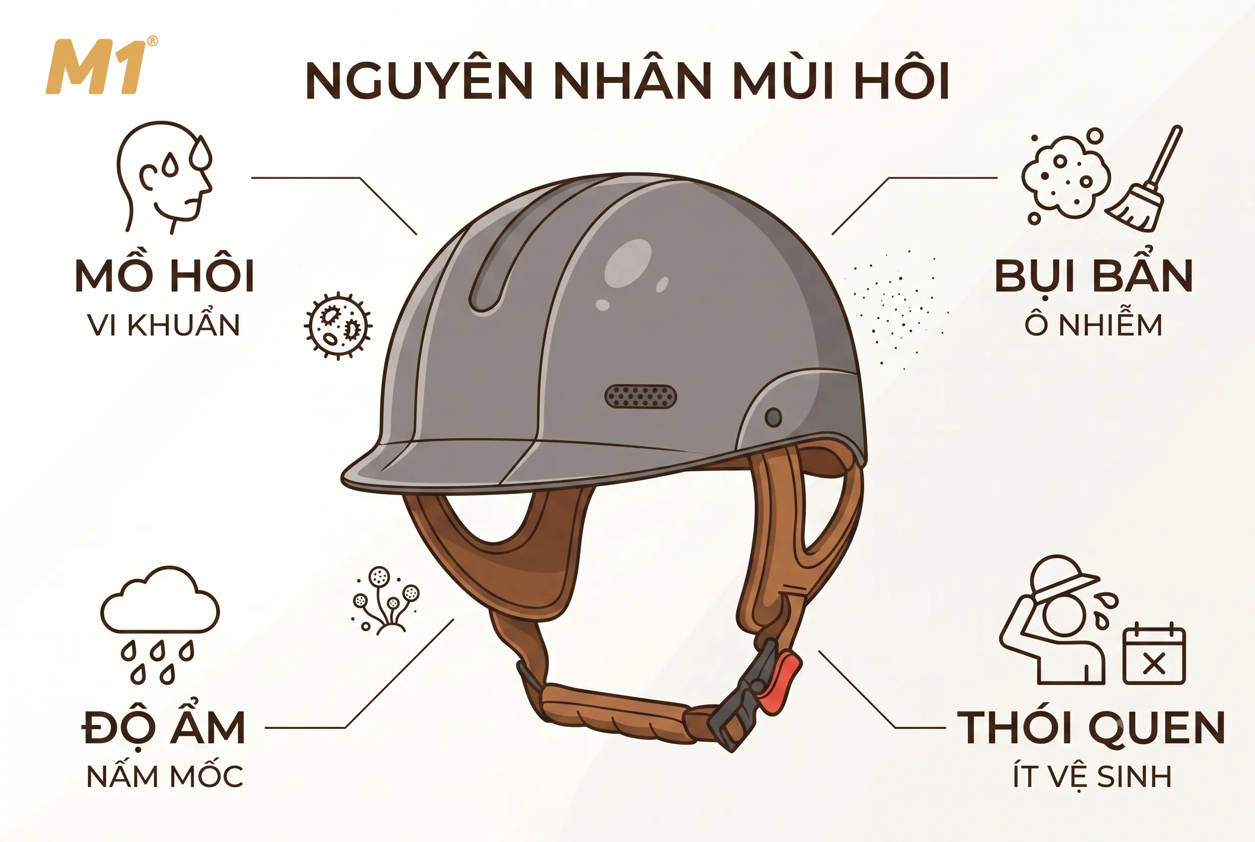 Vì sao mũ bảo hiểm siêu nhẹ dễ xuất hiện mùi hôi