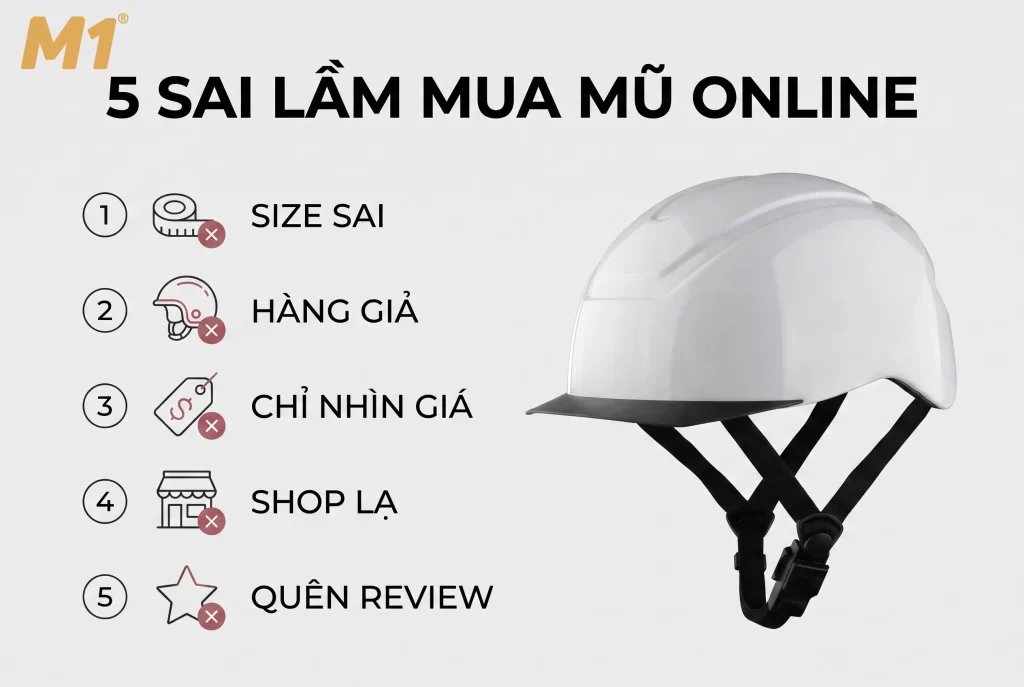 5 sai lầm khi mua mũ bảo hiểm siêu nhẹ online