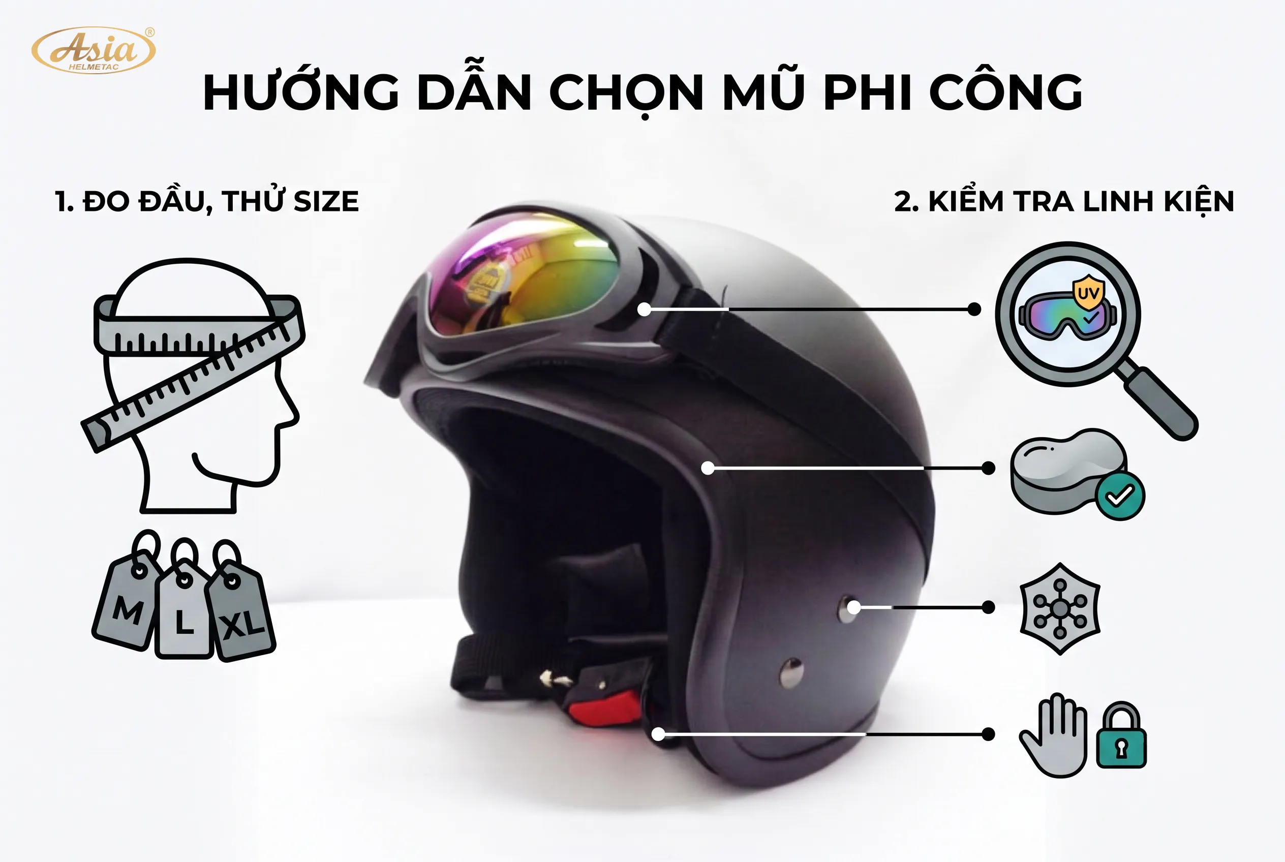 Cách chọn mũ bảo hiểm kính phi công phù hợp