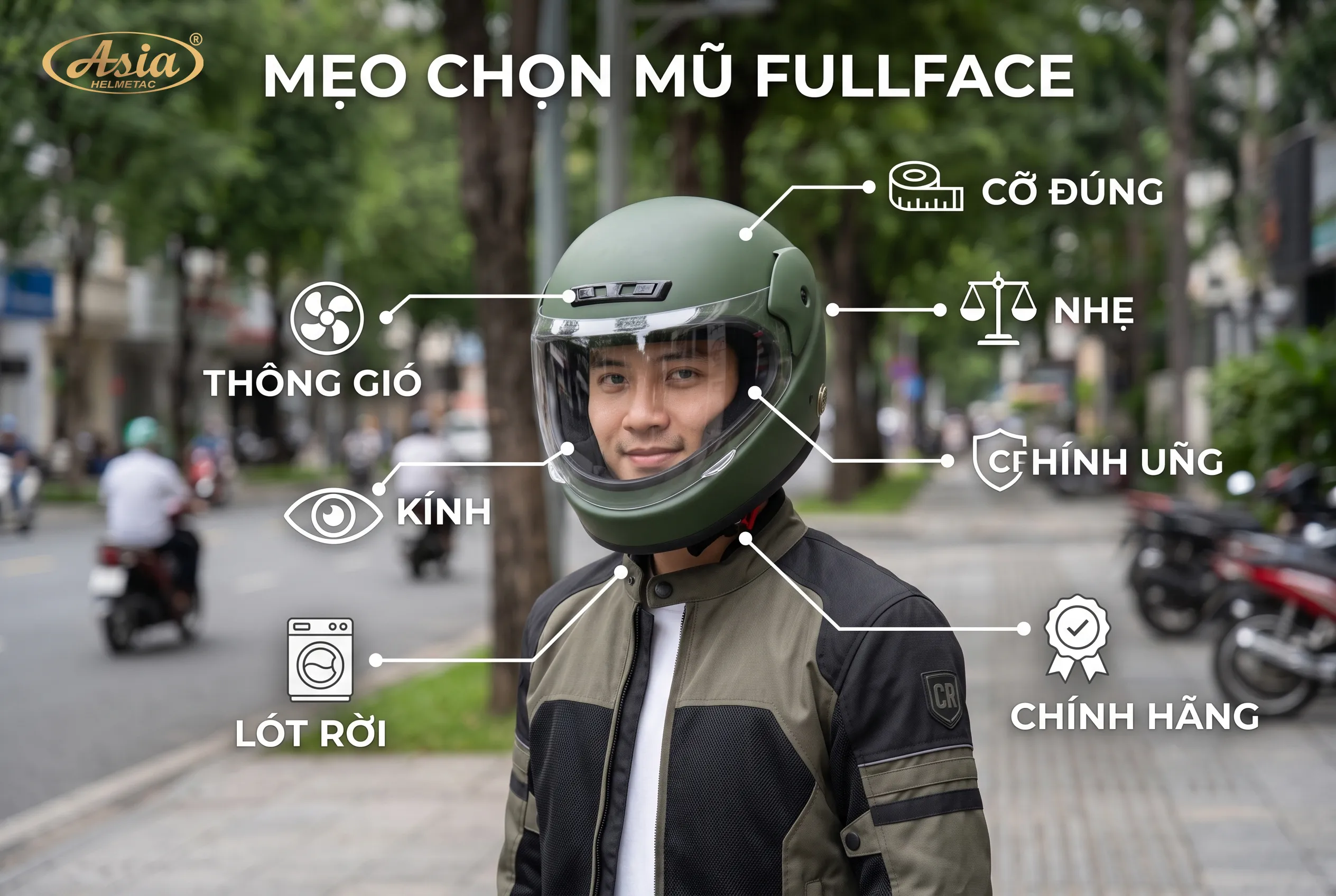 Kinh nghiệm chọn mũ Fullface đi phố phù hợp