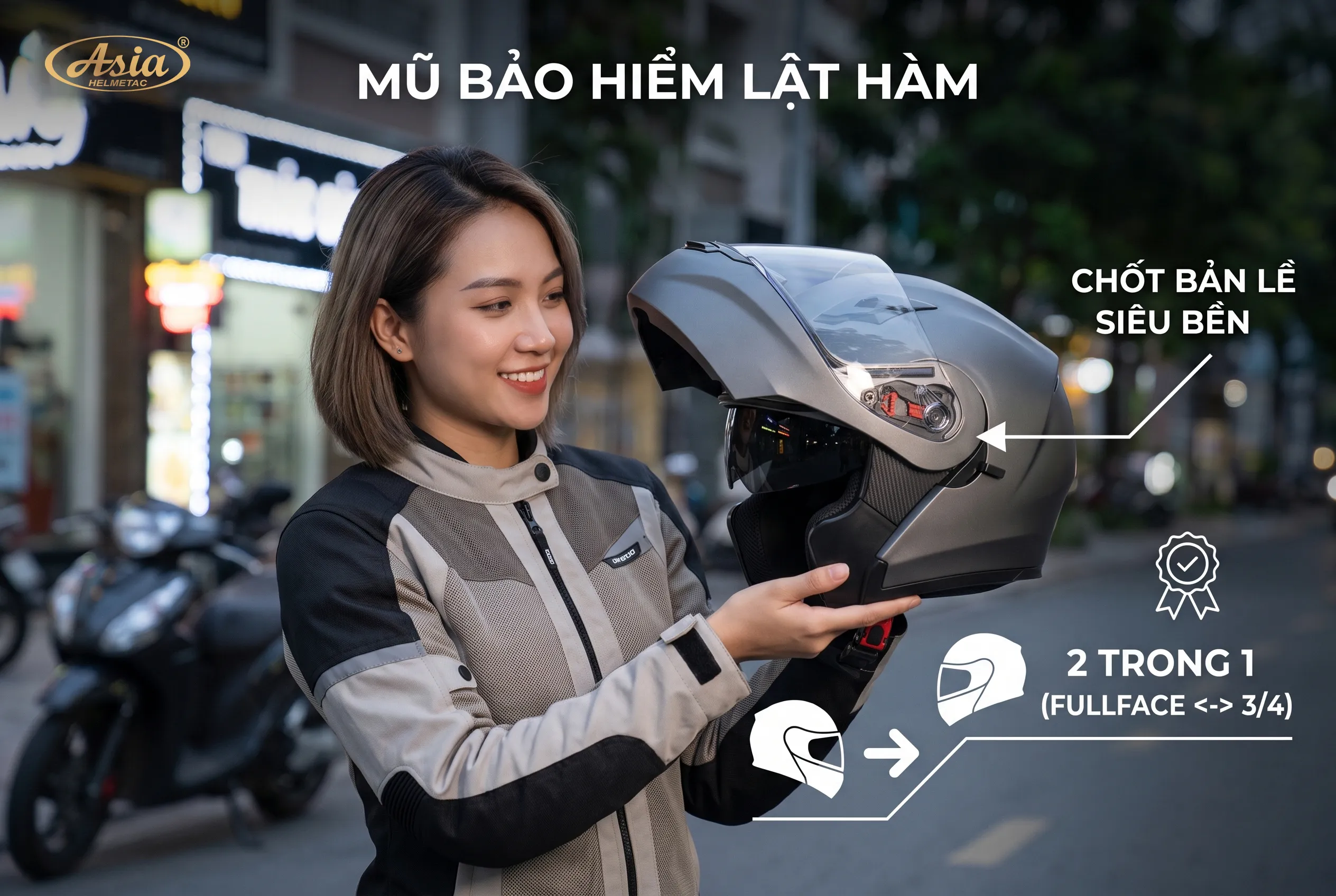 Mũ bảo hiểm lật hàm Modular Helmet là gì
