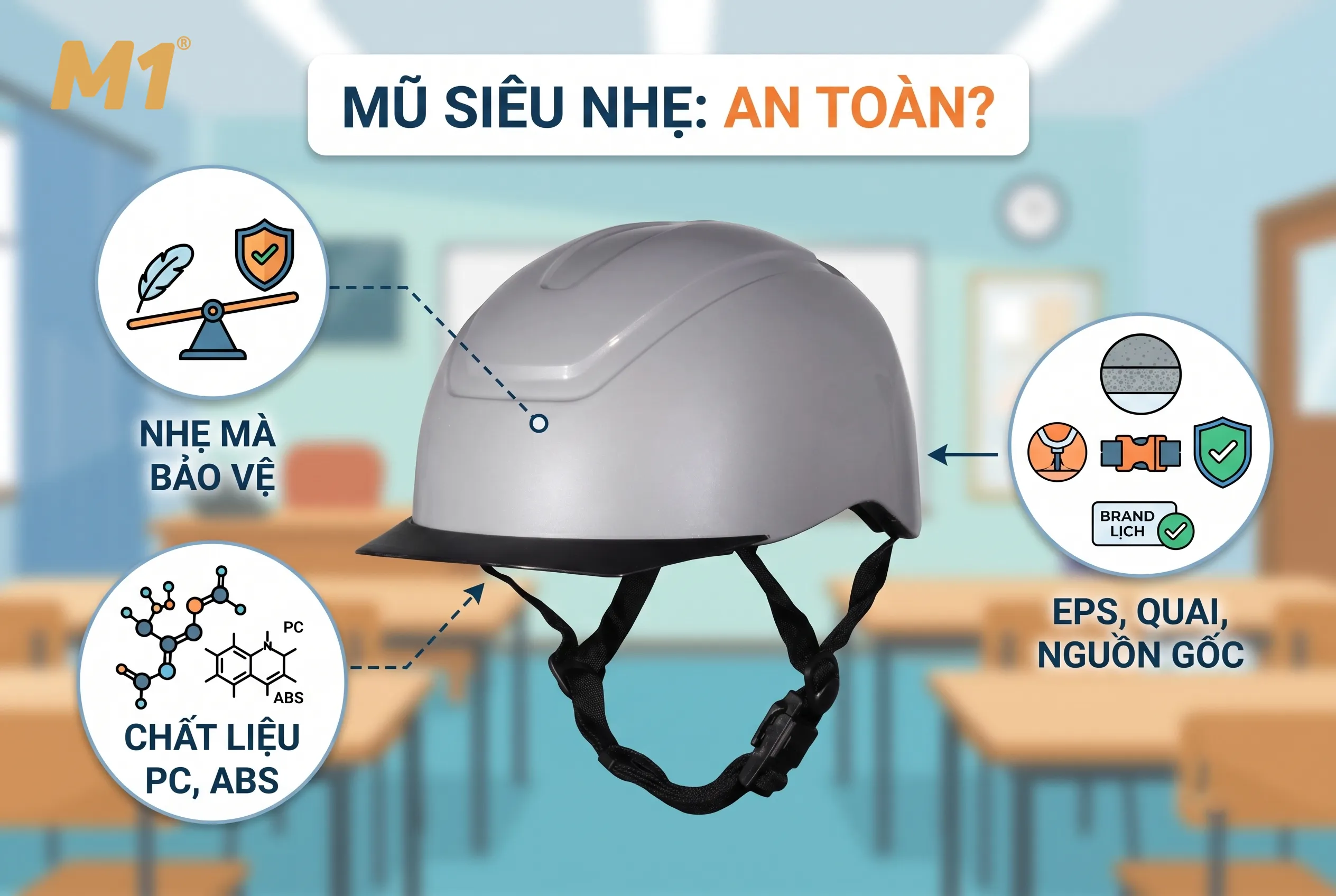 Mũ bảo hiểm siêu nhẹ có an toàn cho trẻ em không