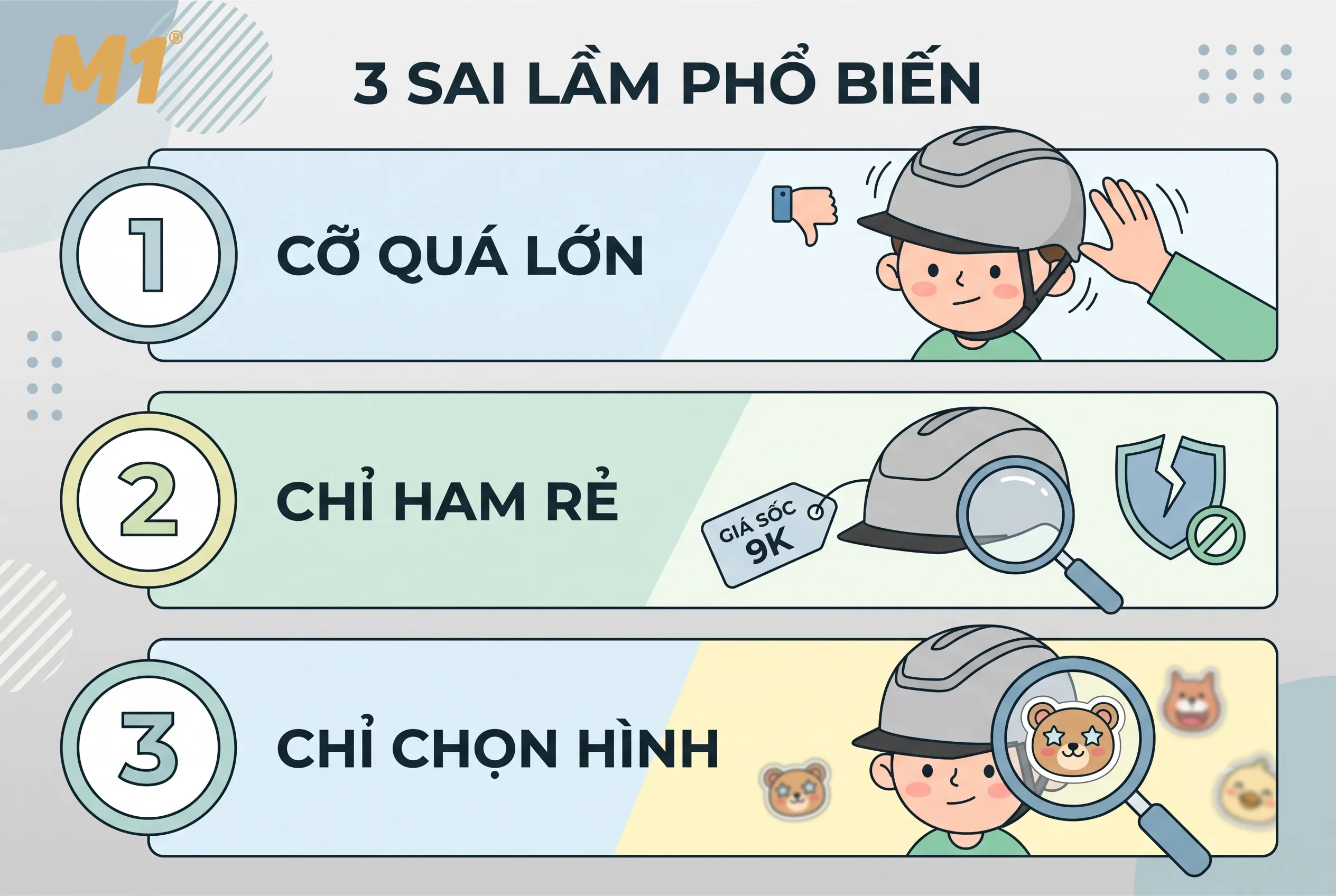 Những sai lầm phụ huynh thường mắc khi mua mũ bảo hiểm cho bé