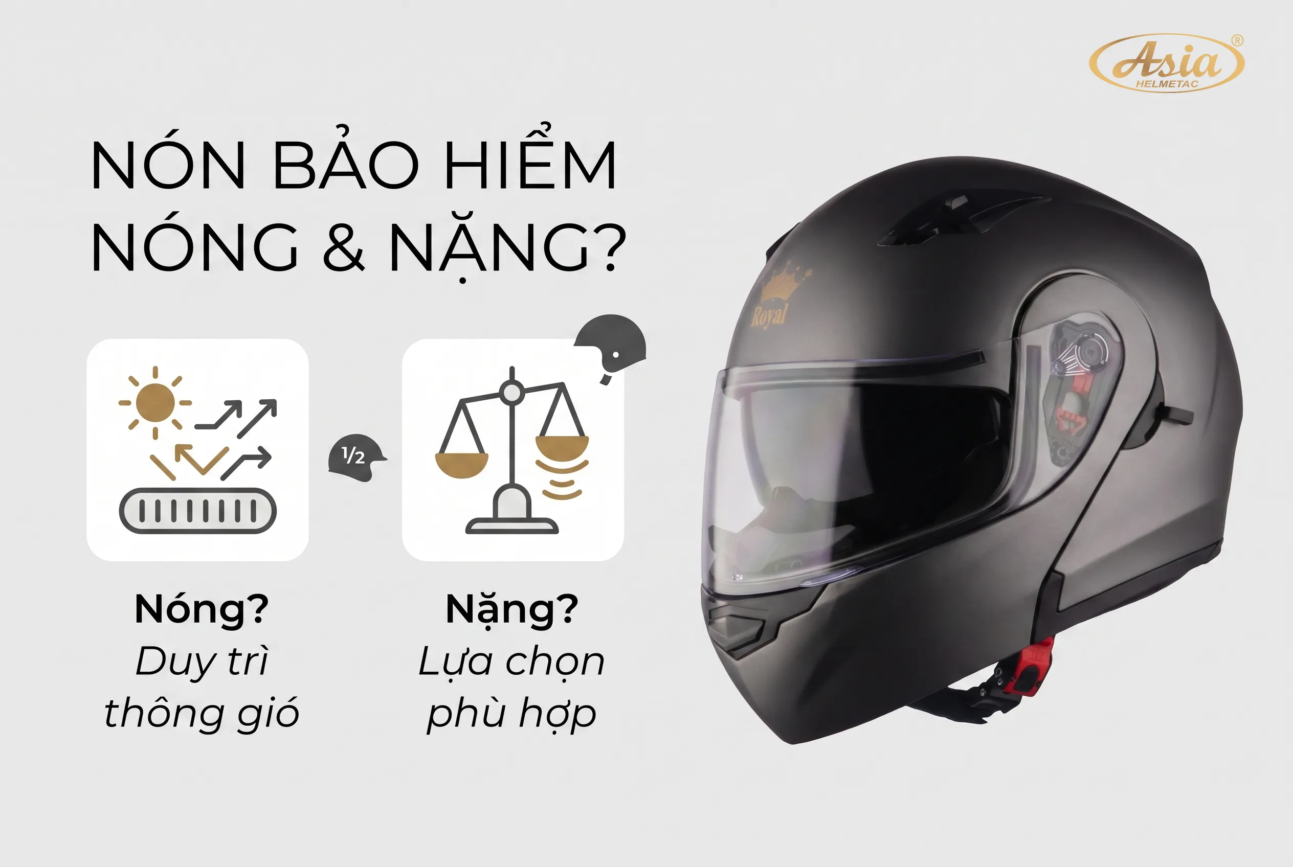Nón bảo hiểm trùm đầu nam có nóng và nặng không