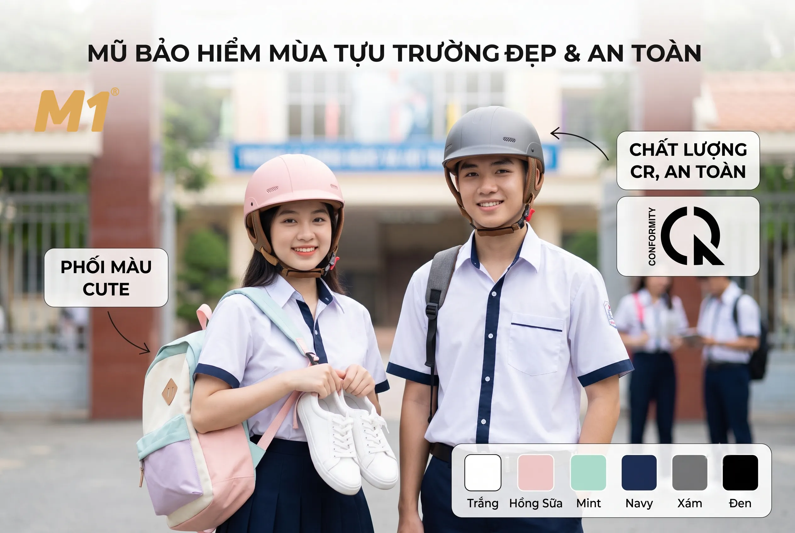 Vì sao mũ bảo hiểm cute được yêu thích trong mùa Back to School