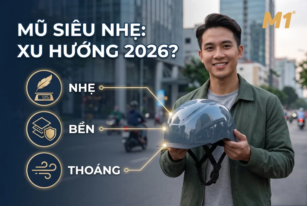 Vì sao mũ bảo hiểm siêu nhẹ trở thành xu hướng năm 2026
