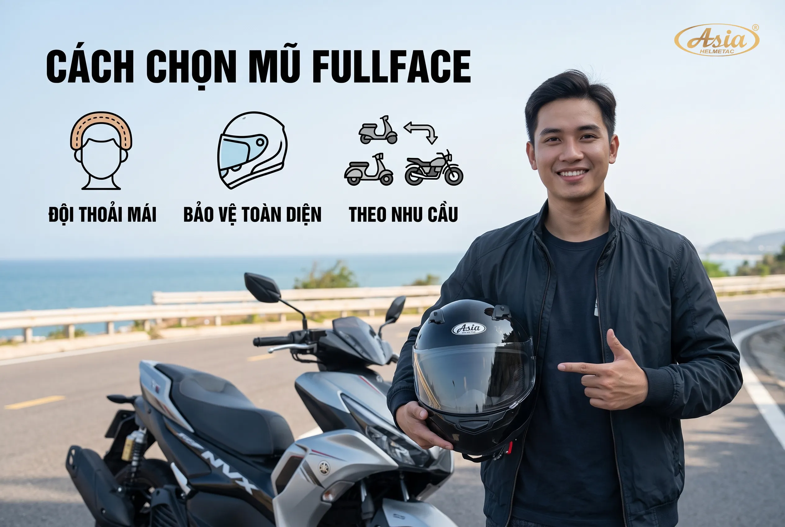 Vì sao người mới cần tìm hiểu cách chọn mũ Fullface