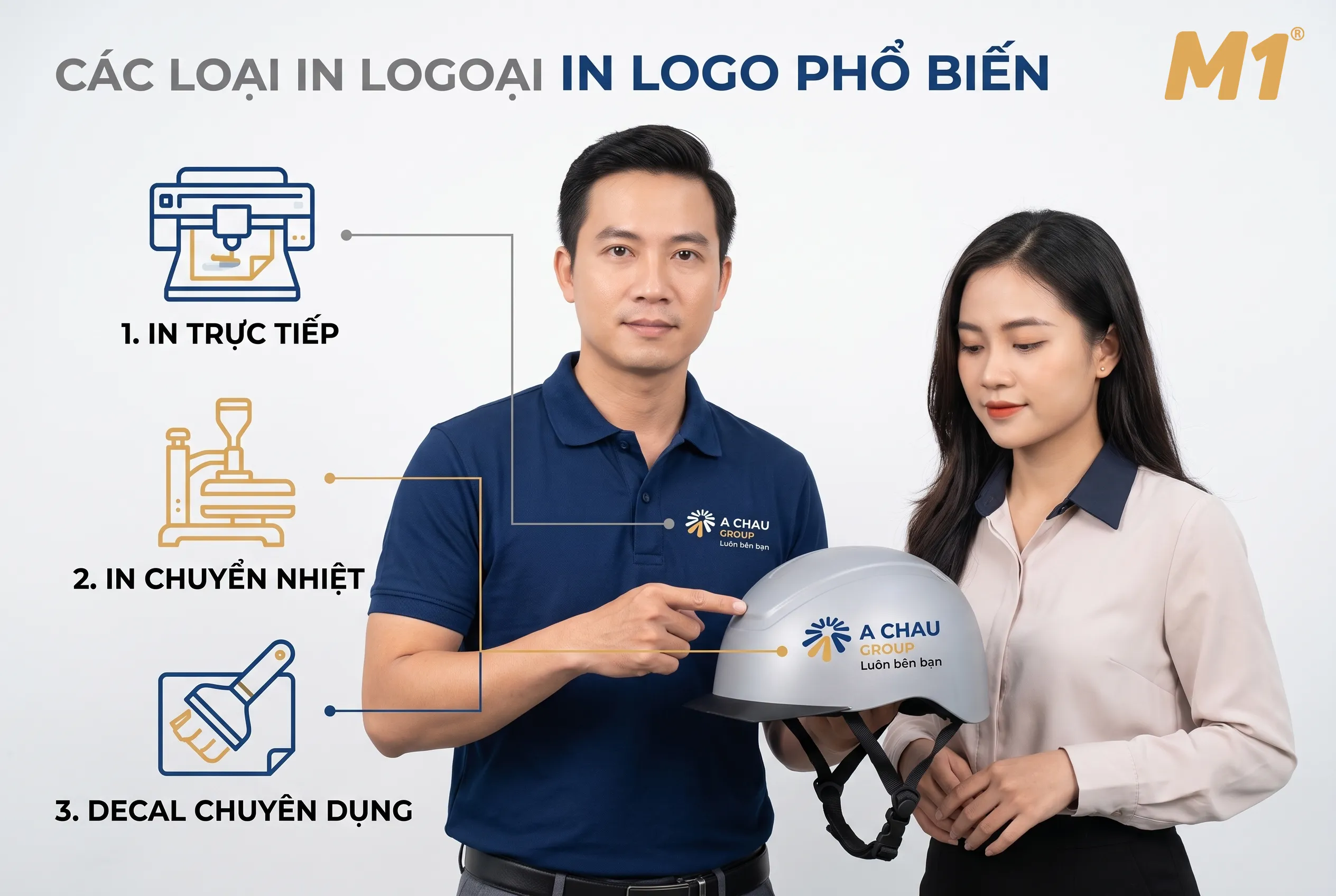 Các hình thức in logo mũ bảo hiểm phổ biến