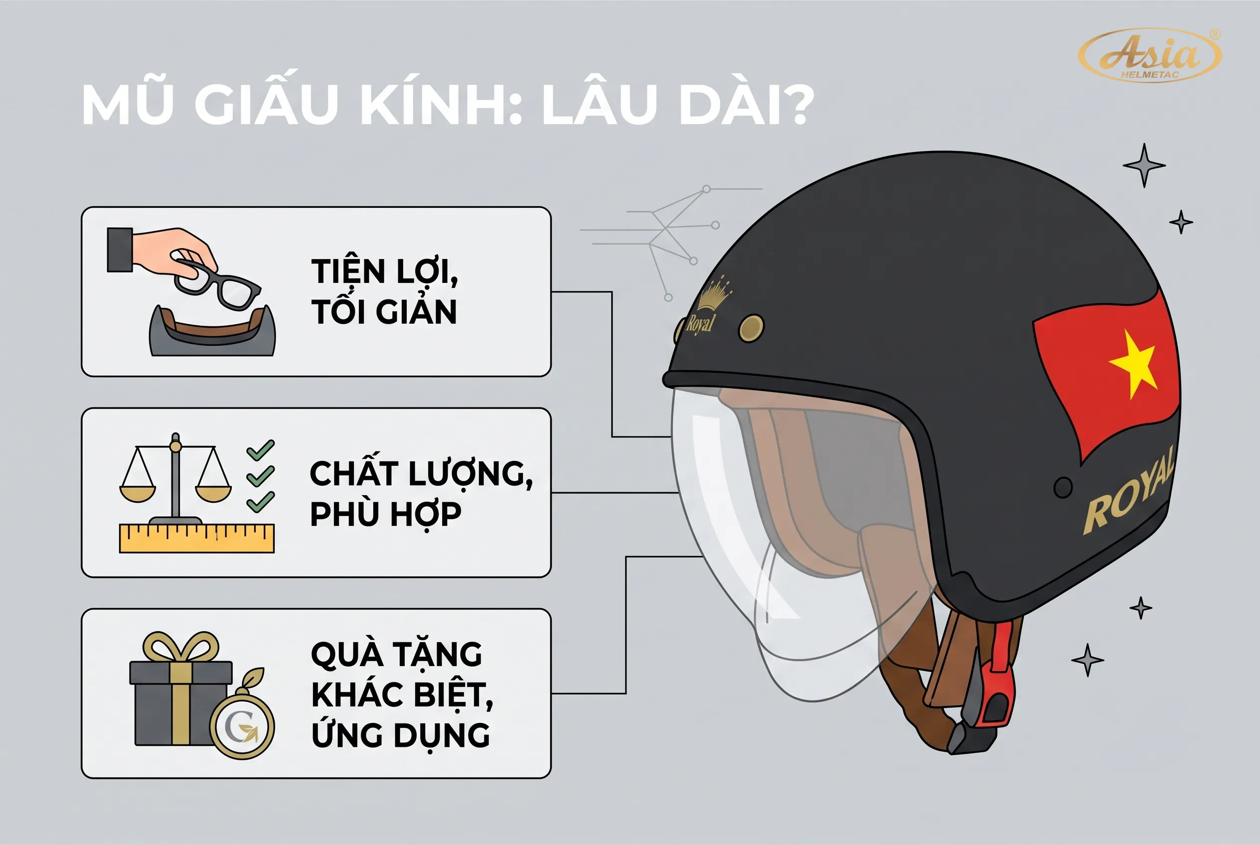 Có nên chọn mũ bảo hiểm giấu kính để sử dụng lâu dài
