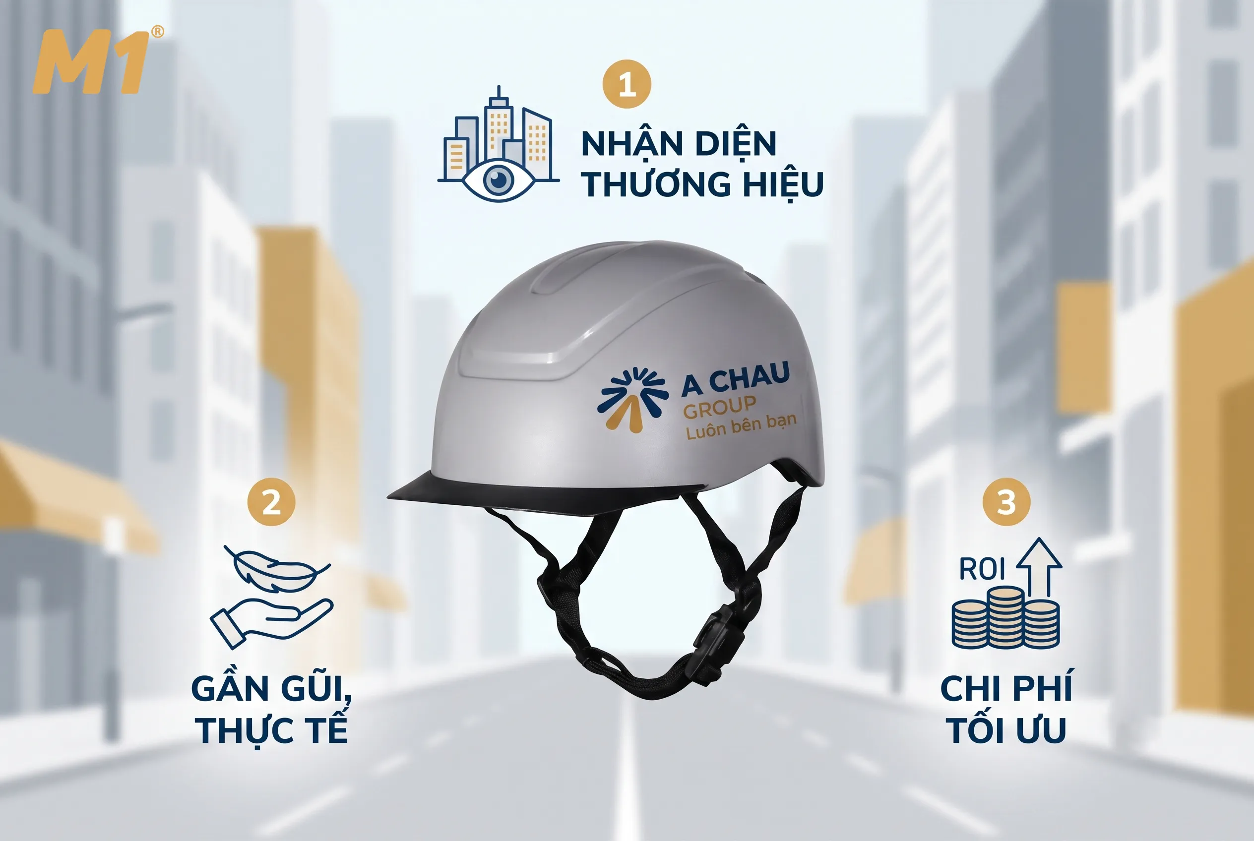 Lợi ích khi in logo lên mũ bảo hiểm siêu nhẹ