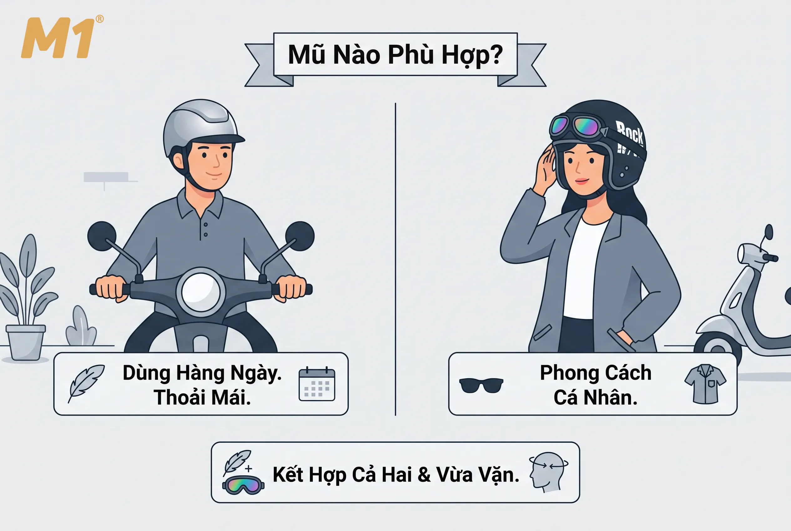 Nên chọn mũ bảo hiểm siêu nhẹ hay mũ bảo hiểm thời trang