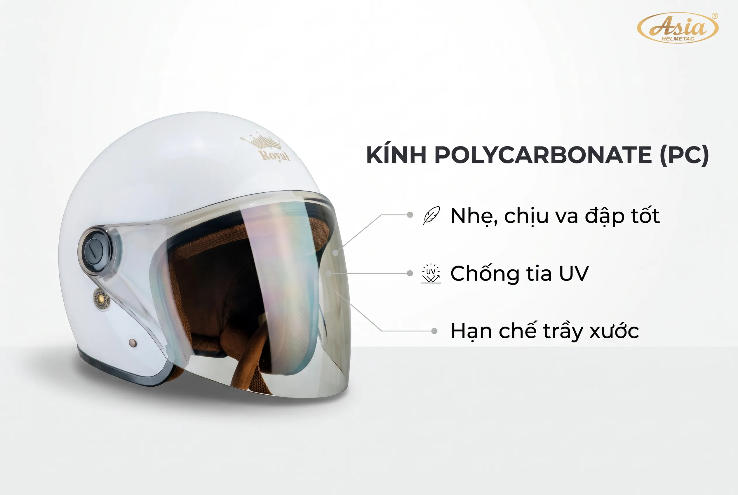 Kính mũ bảo hiểm được làm từ chất liệu gì