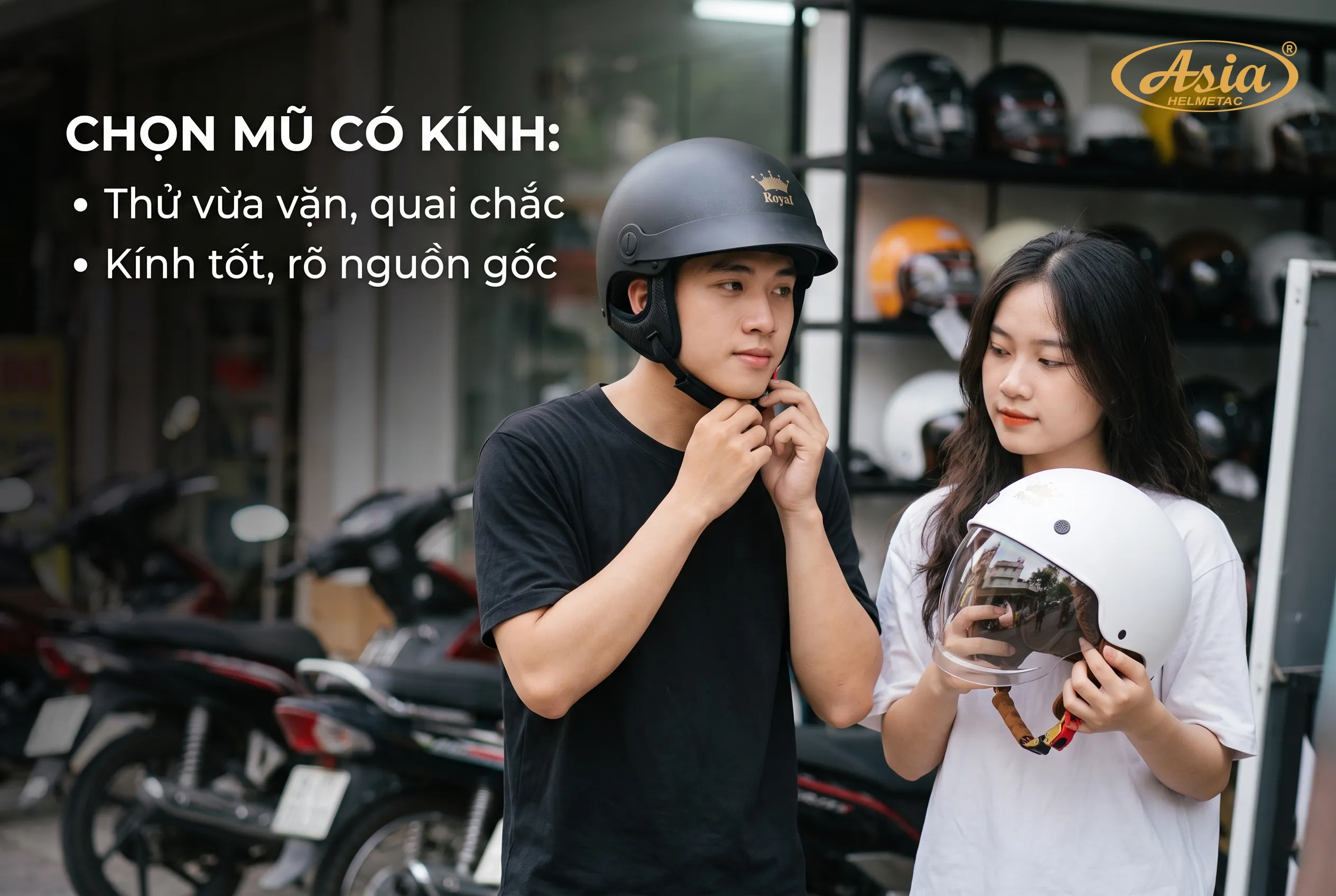 Kinh nghiệm chọn mũ nửa đầu có kính phù hợp