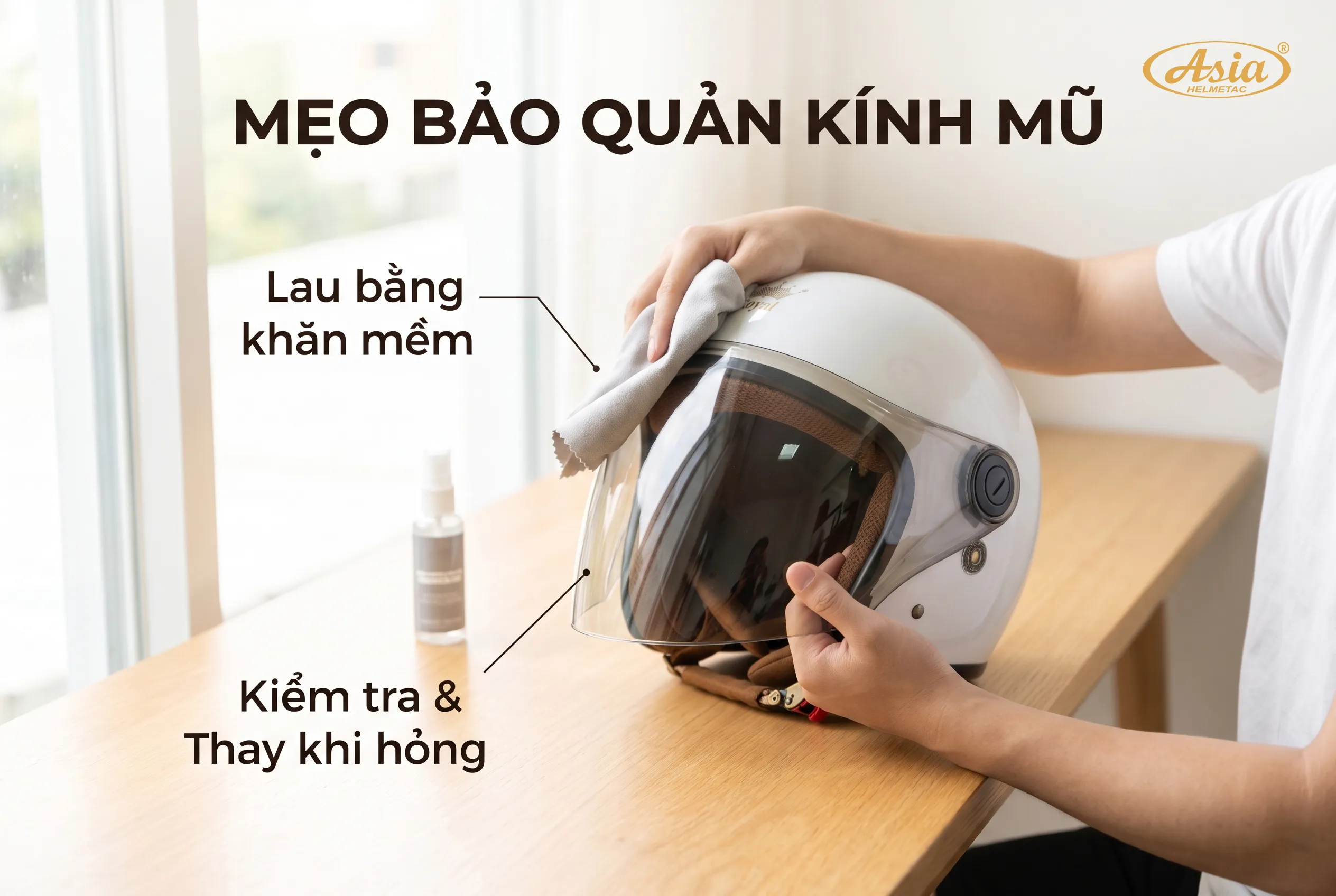 Kinh nghiệm sử dụng và bảo quản kính mũ bảo hiểm