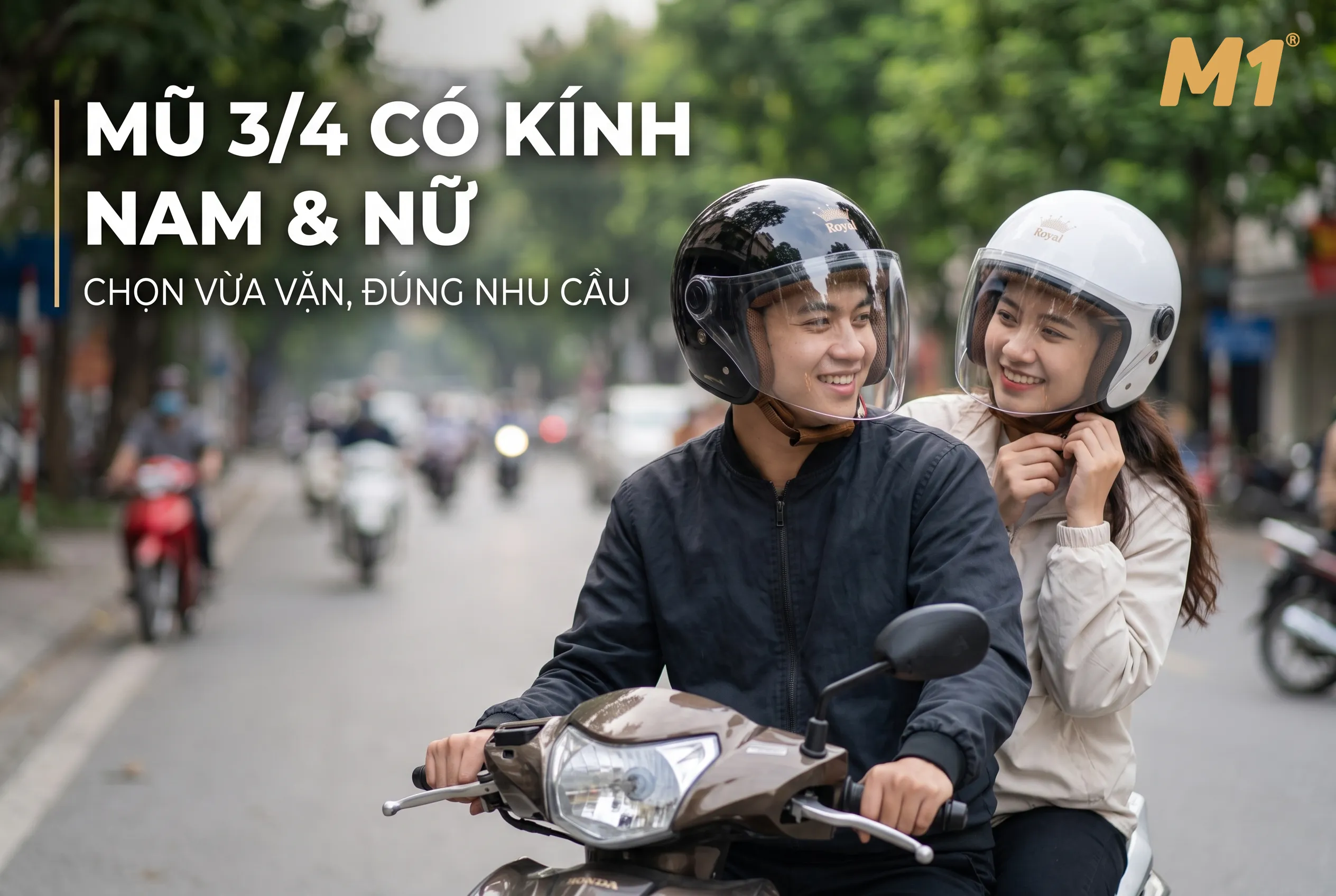 Mũ bảo hiểm 3/4 có kính nam nữ nên chọn như thế nào