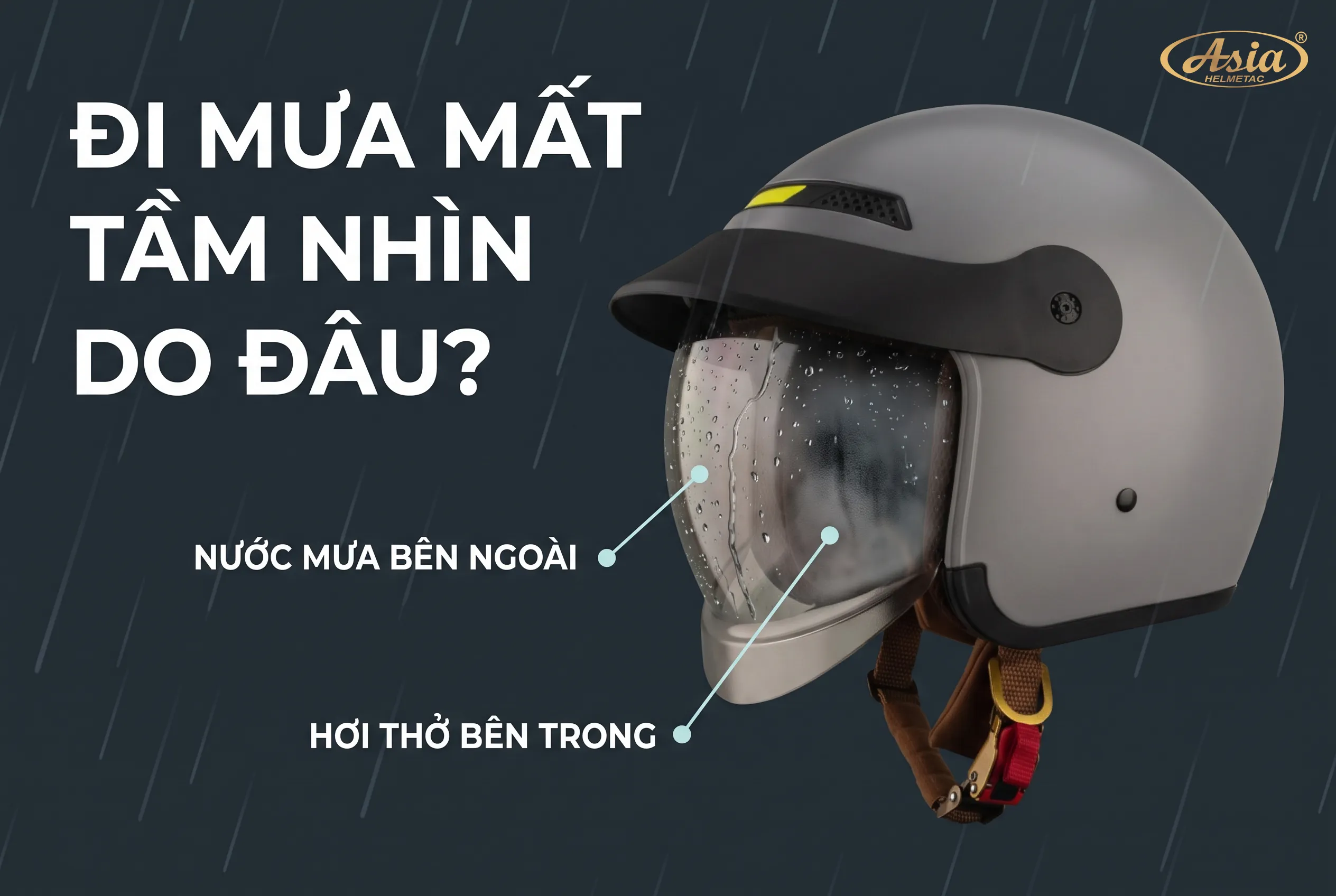 Vì sao đi mưa với mũ bảo hiểm thường dễ mất tầm nhìn