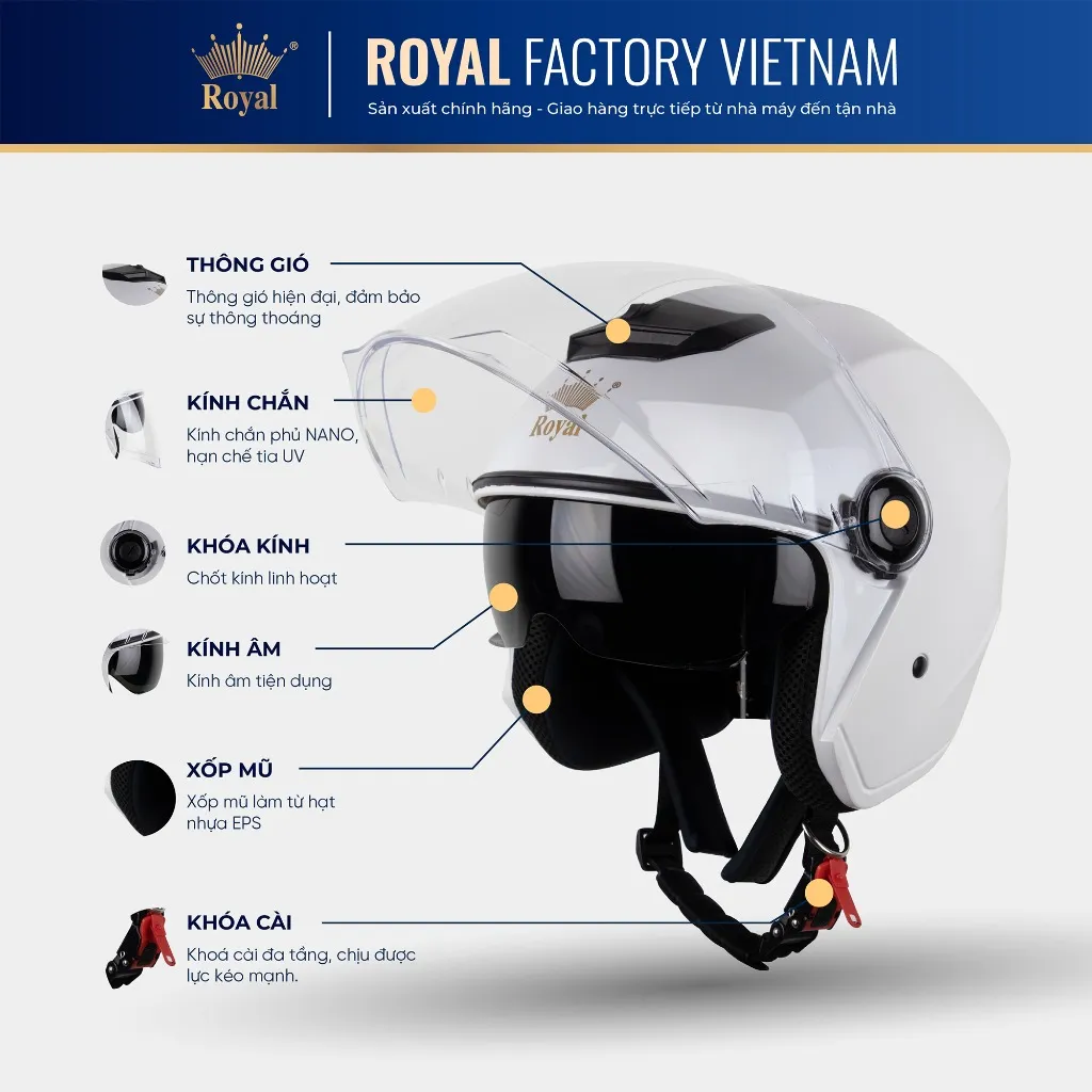 Mũ bảo hiểm Royal M68